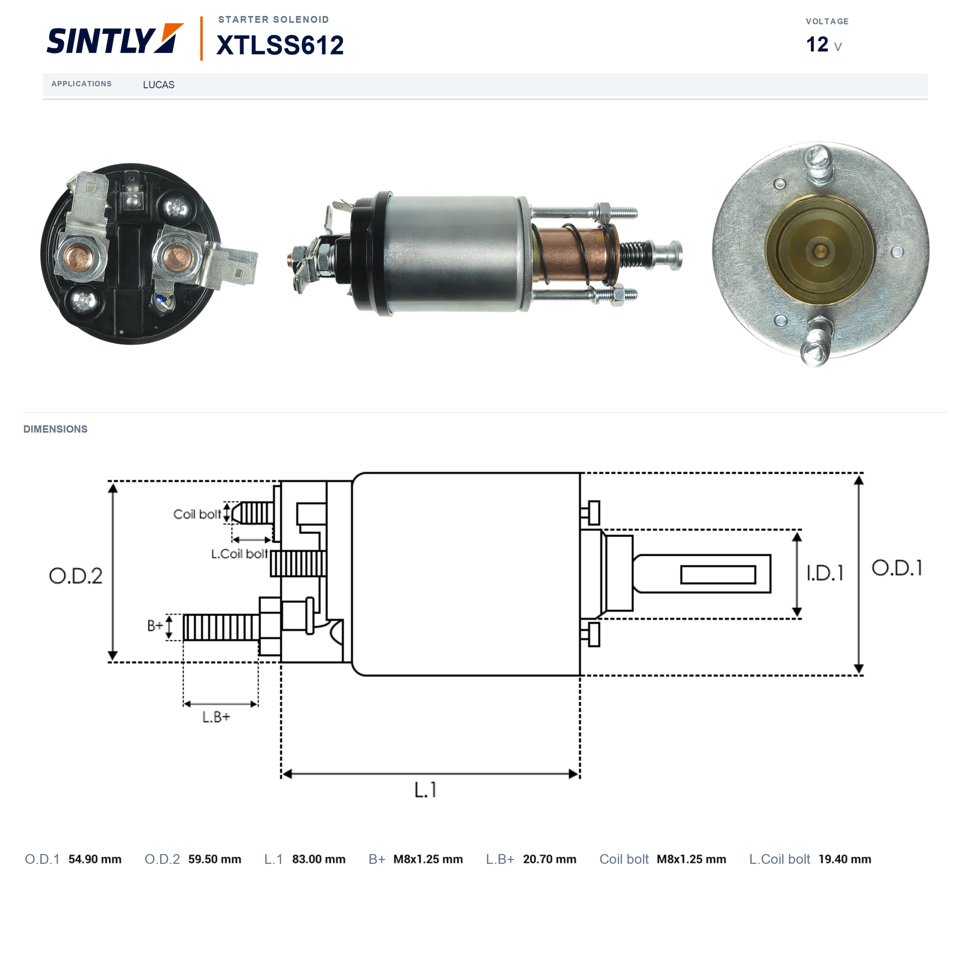 Starter Solenoid XTLSS612
