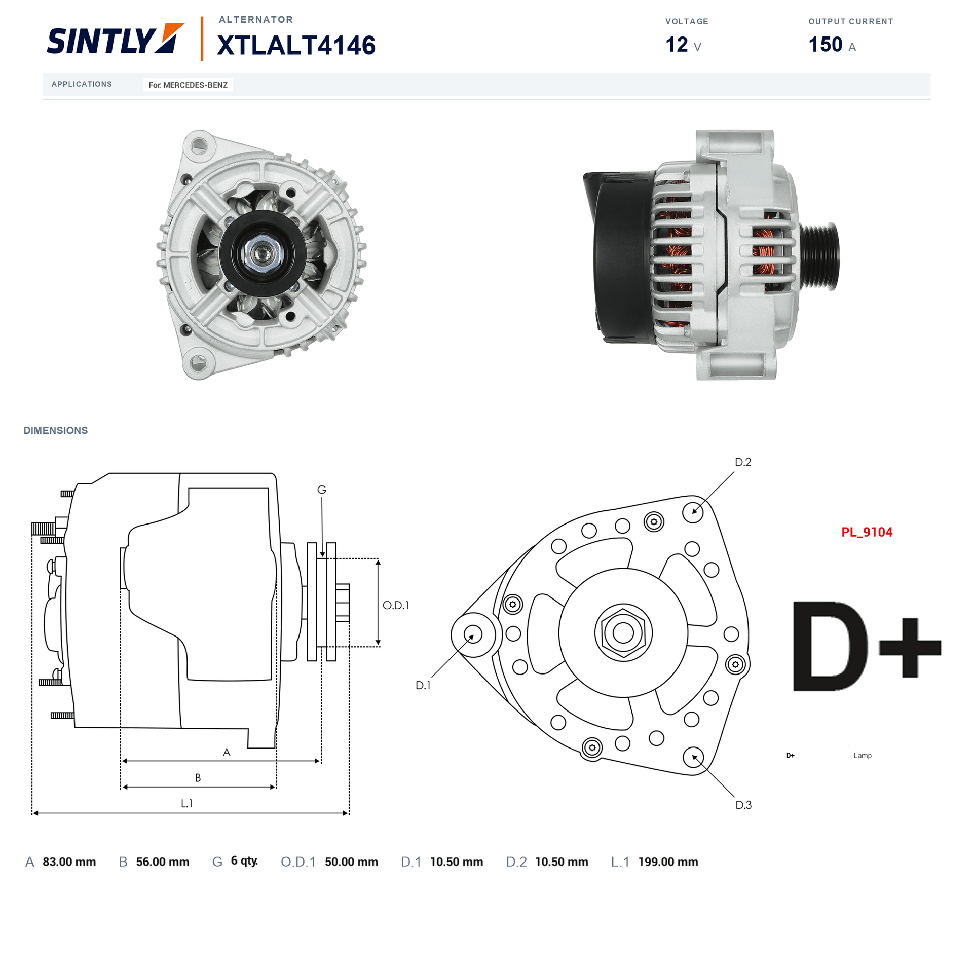 Alternator XTLALT4146