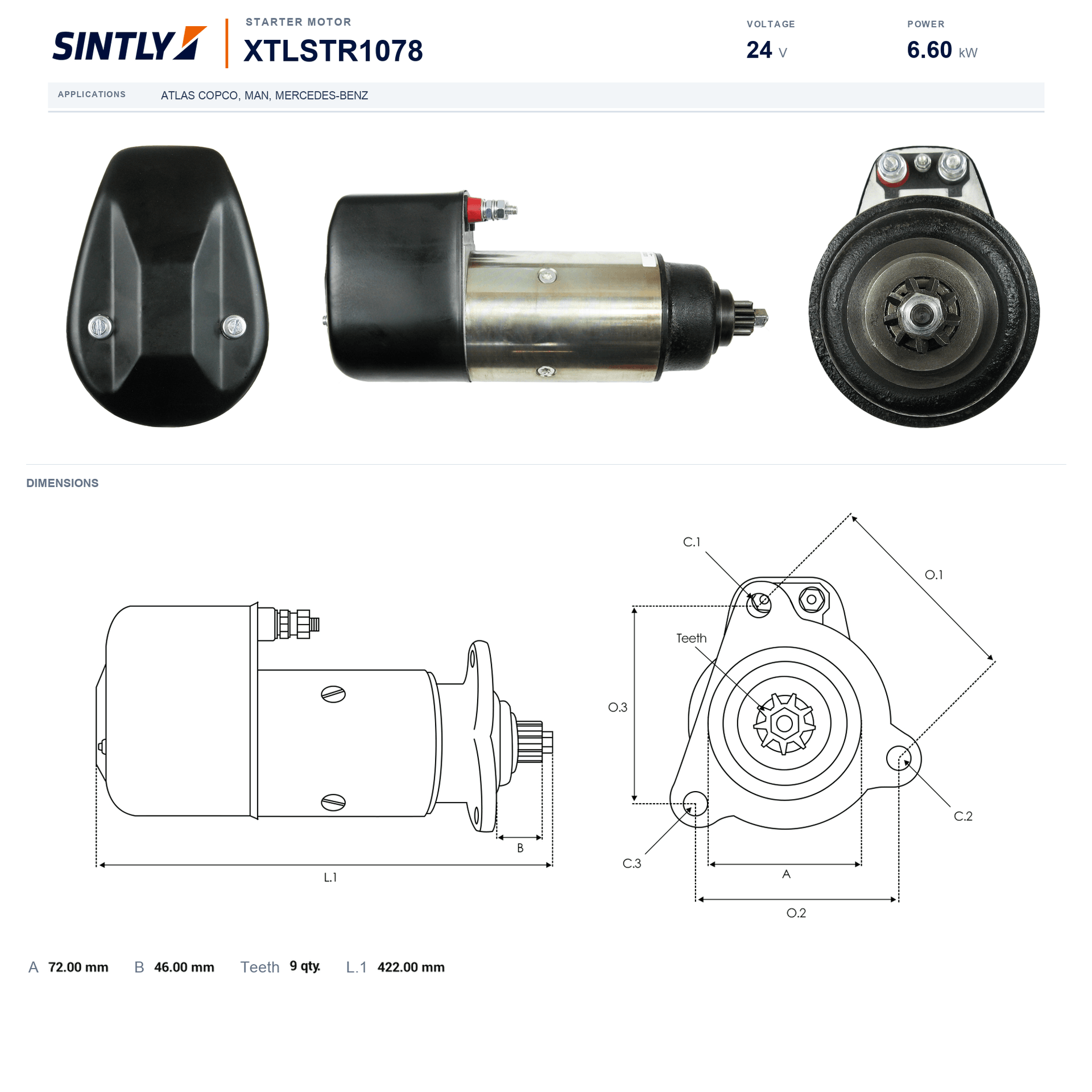 Starter XTLSTR1078