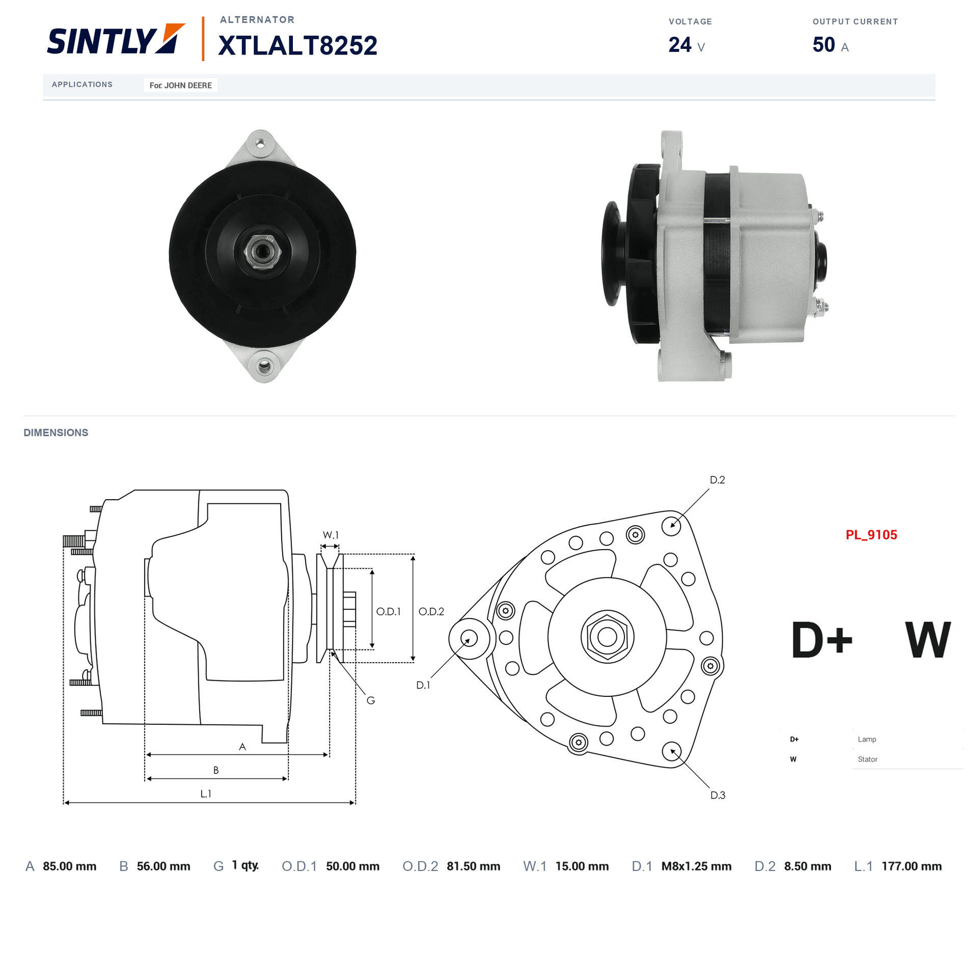 Alternator XTLALT8252