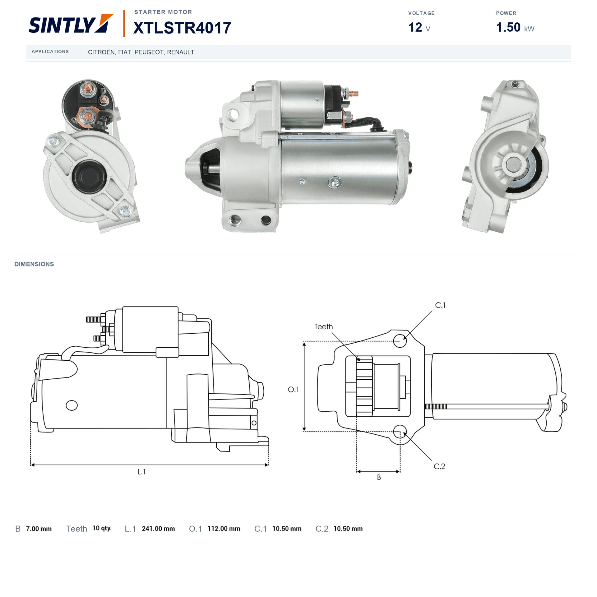 Starter XTLSTR4017