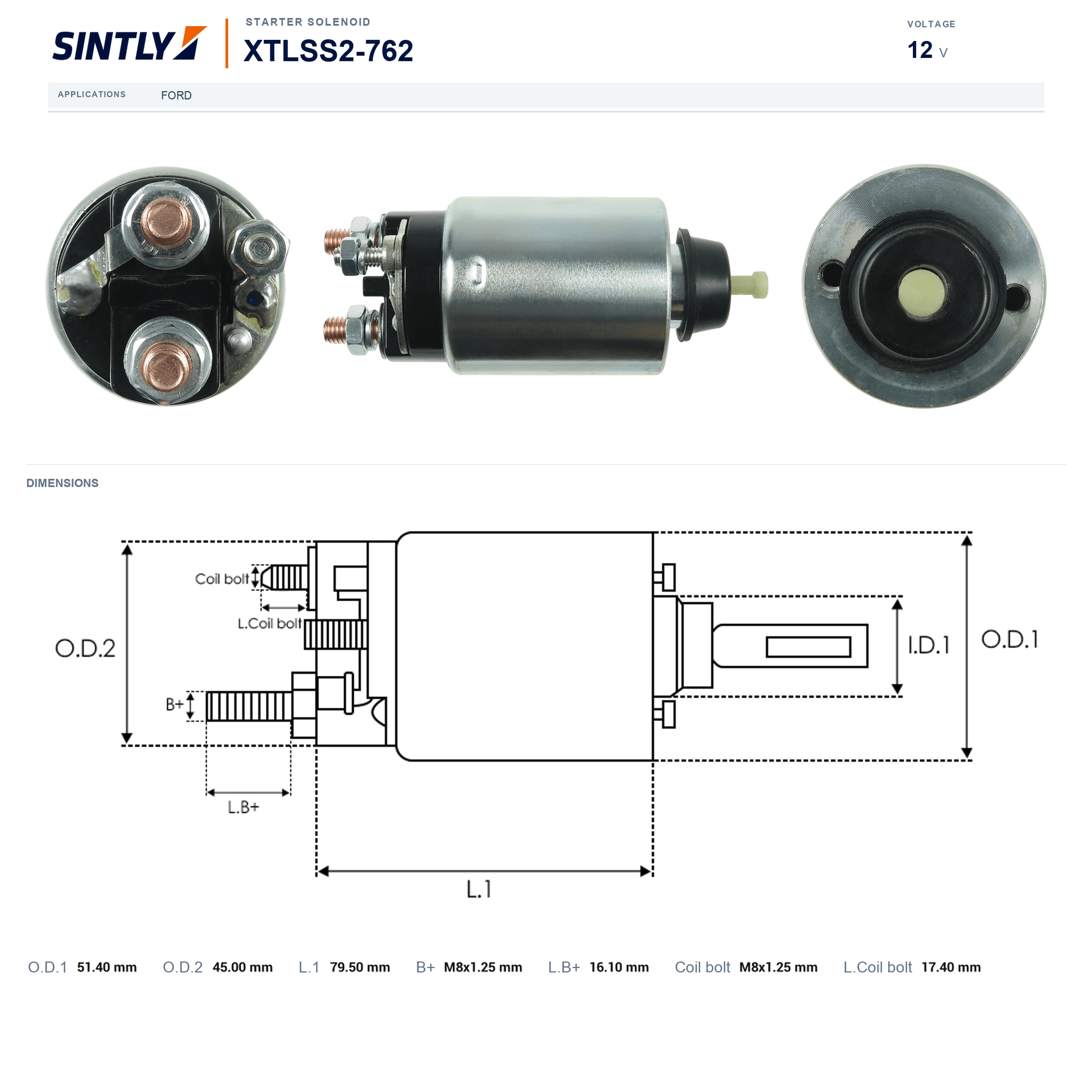 Starter Solenoid XTLSS2-762