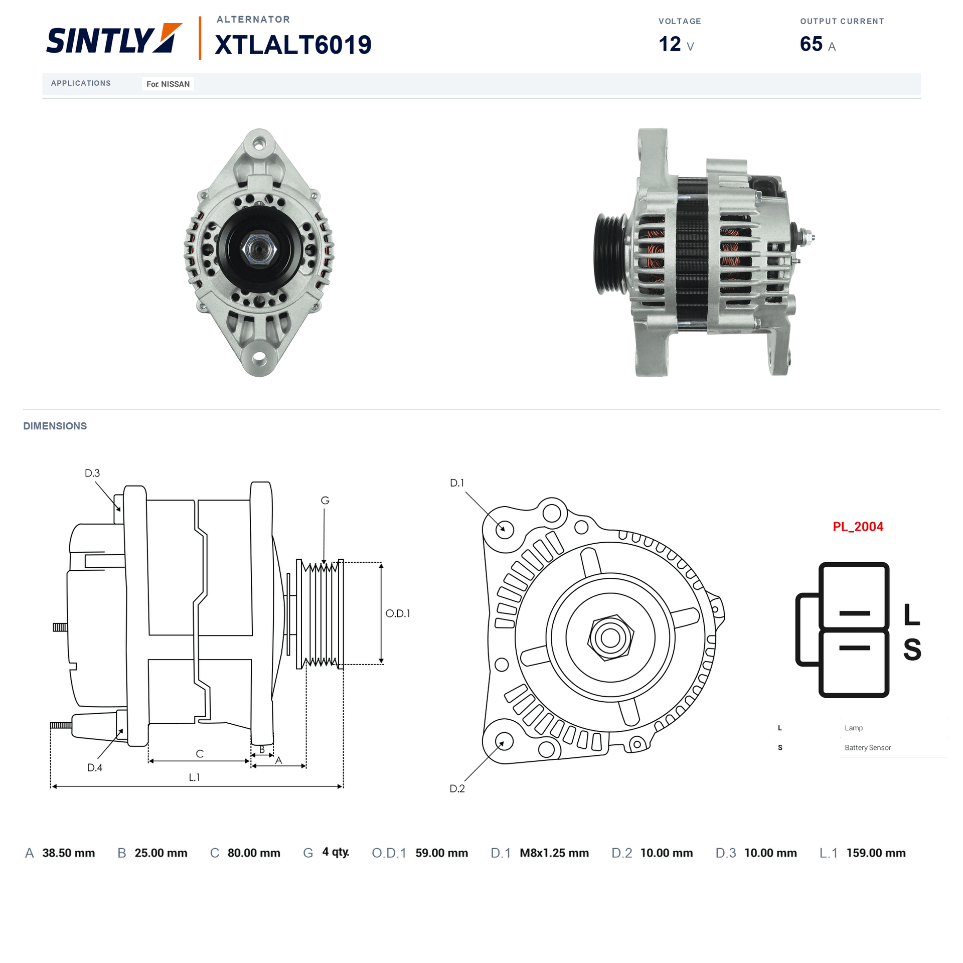 Alternator XTLALT6019