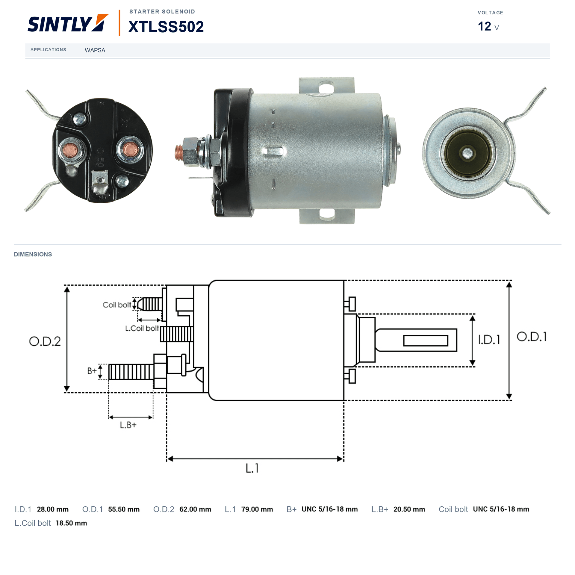 Starter Solenoid XTLSS502