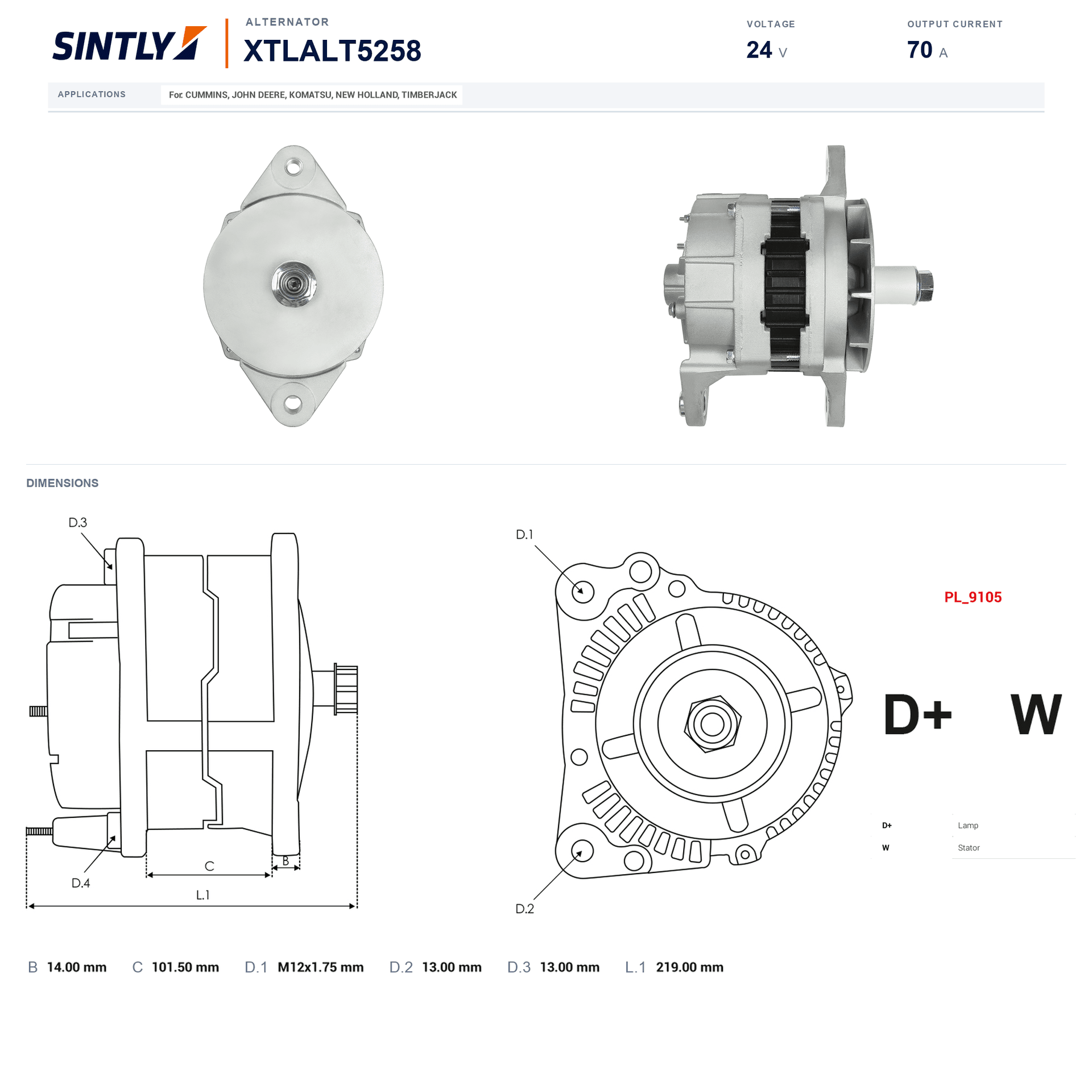 Alternator XTLALT5258