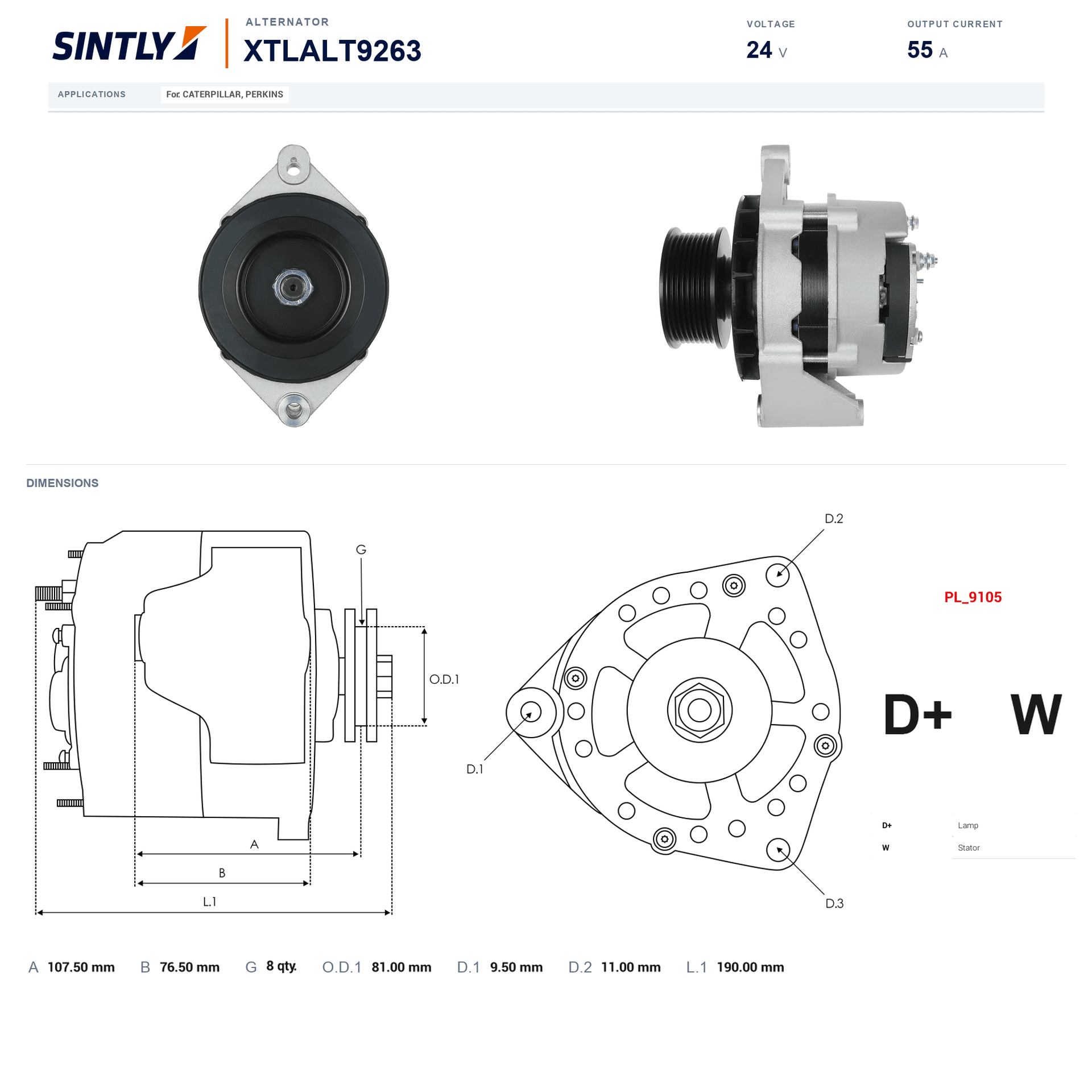 Alternator XTLALT9263