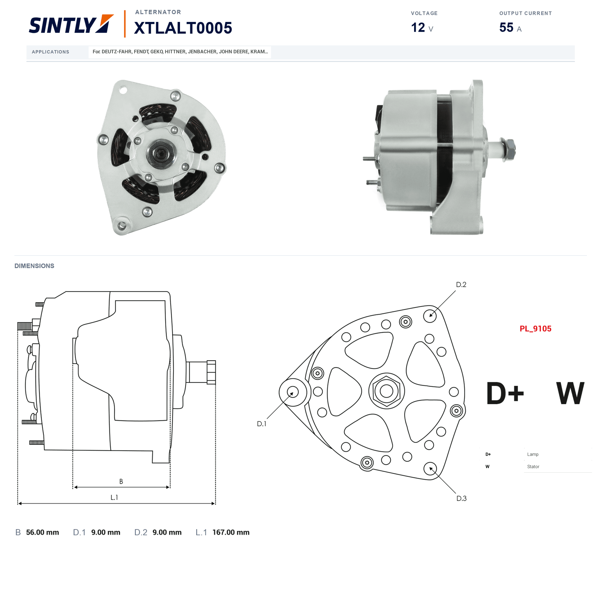 Alternator XTLALT0005