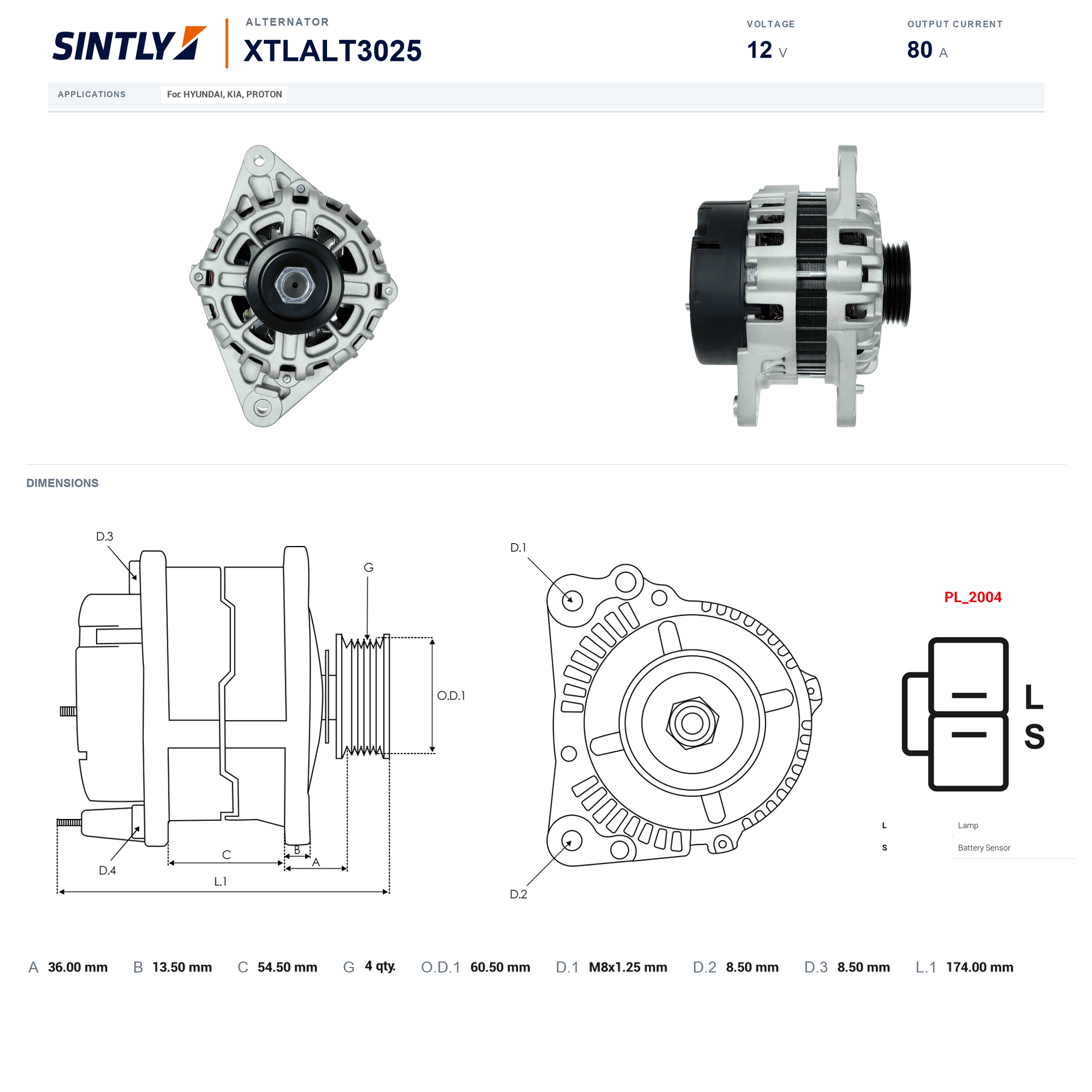 Alternator XTLALT3025