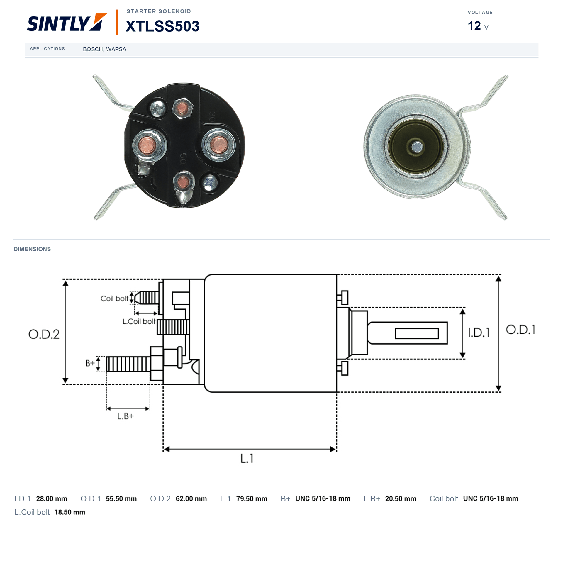 Starter Solenoid XTLSS503