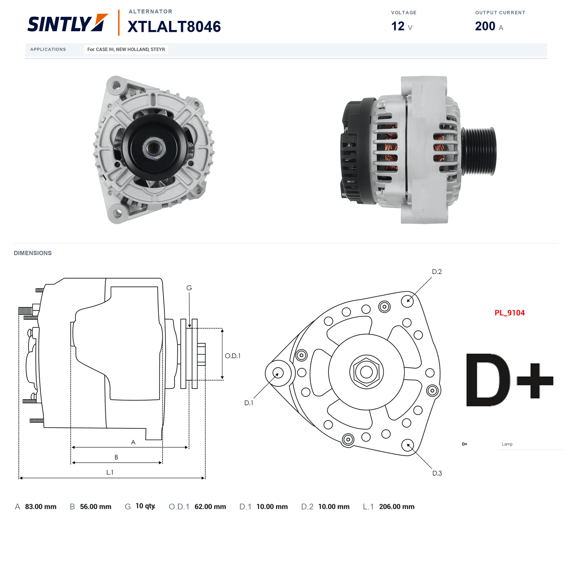 Alternator XTLALT8046