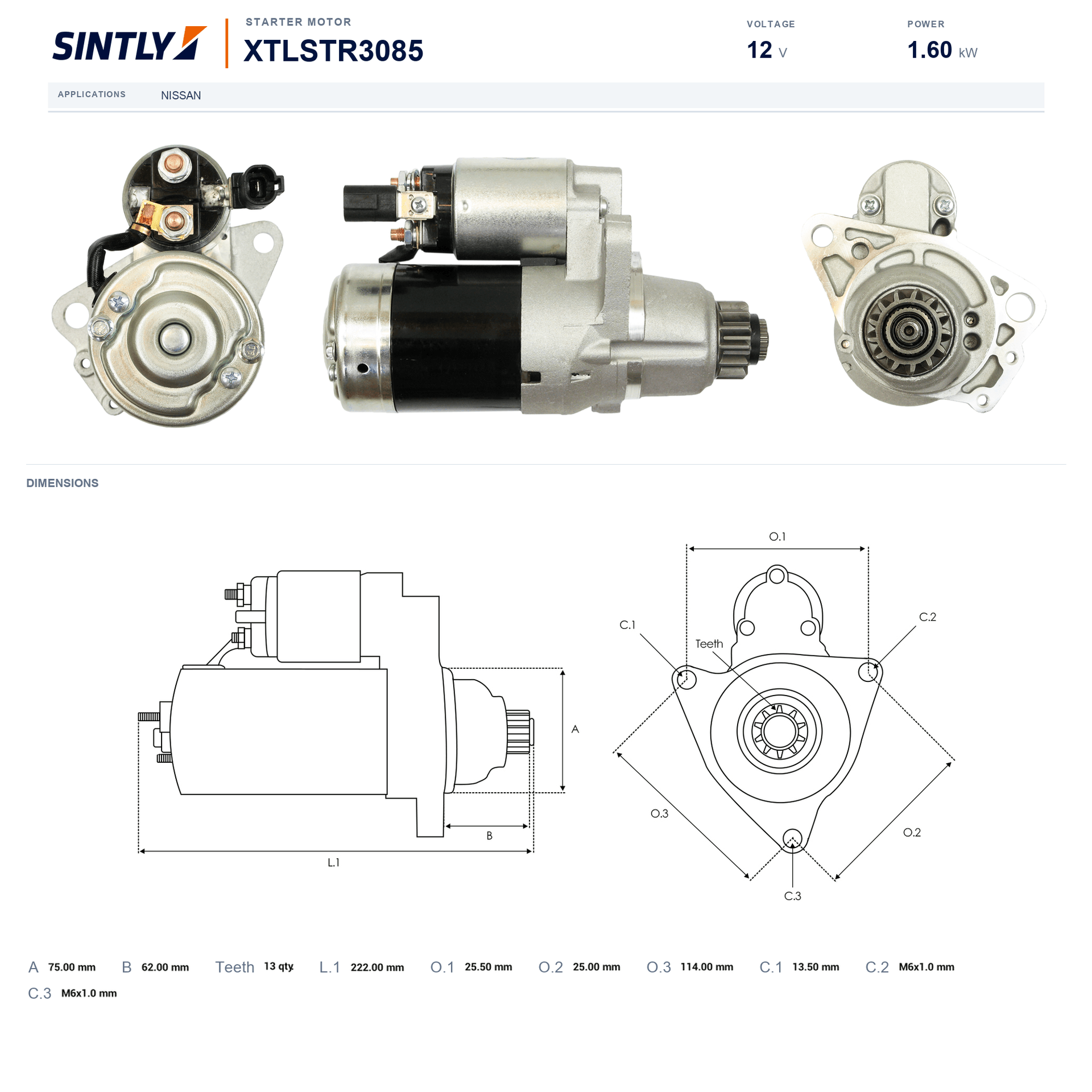 Starter XTLSTR3085