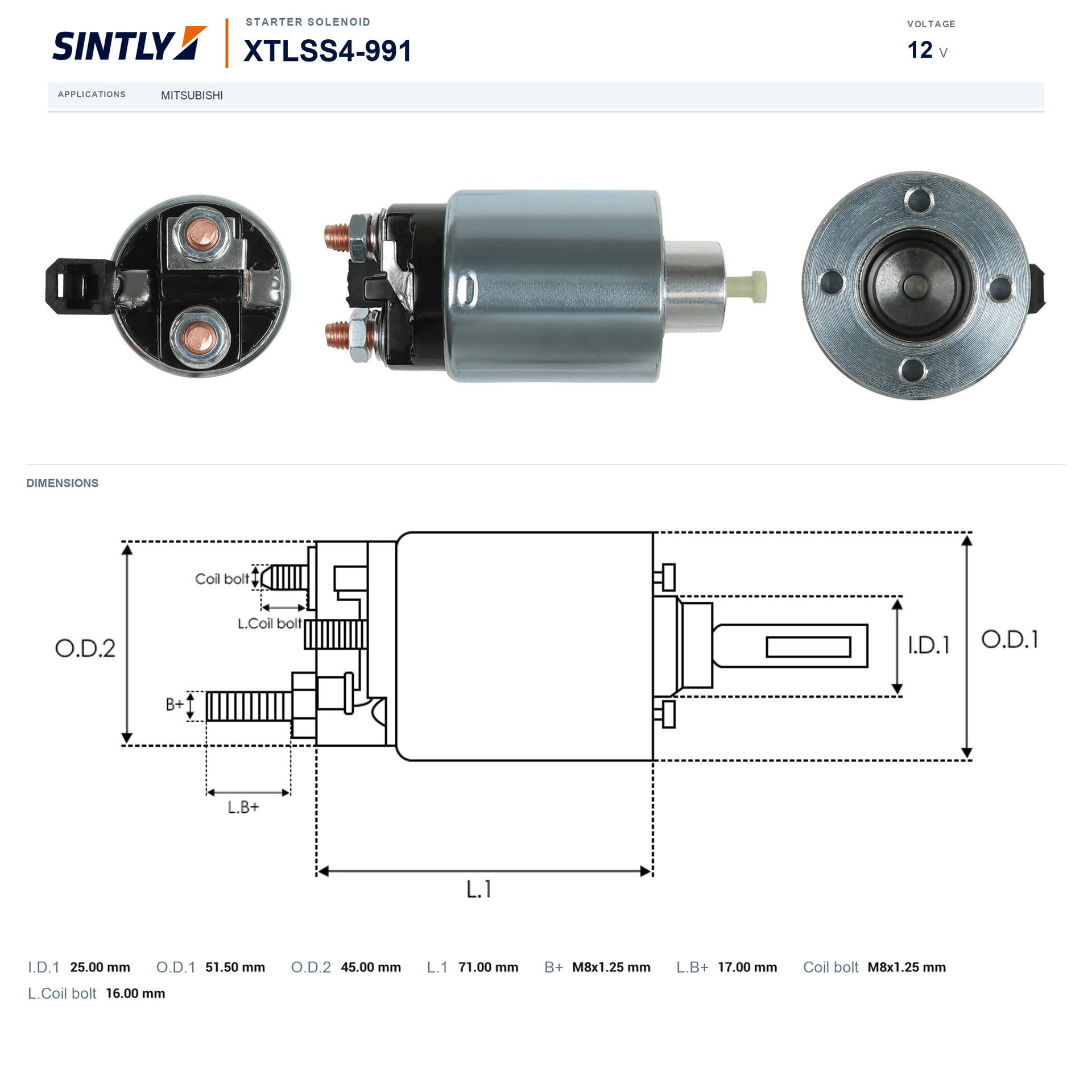 Starter Solenoid XTLSS4-991