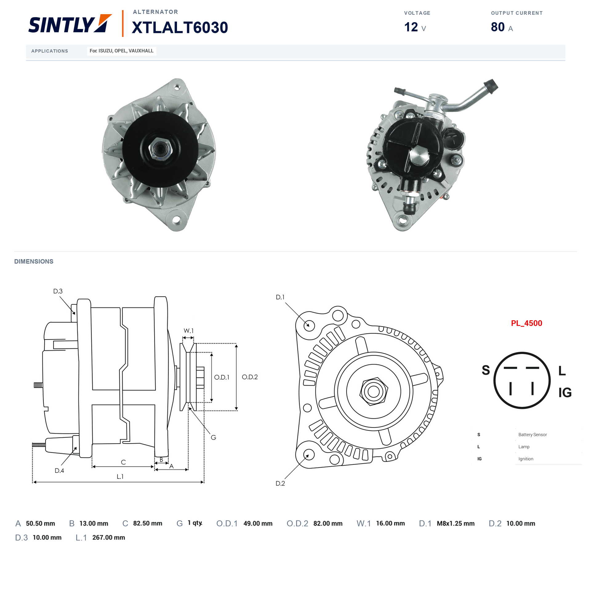 Alternator XTLALT6030