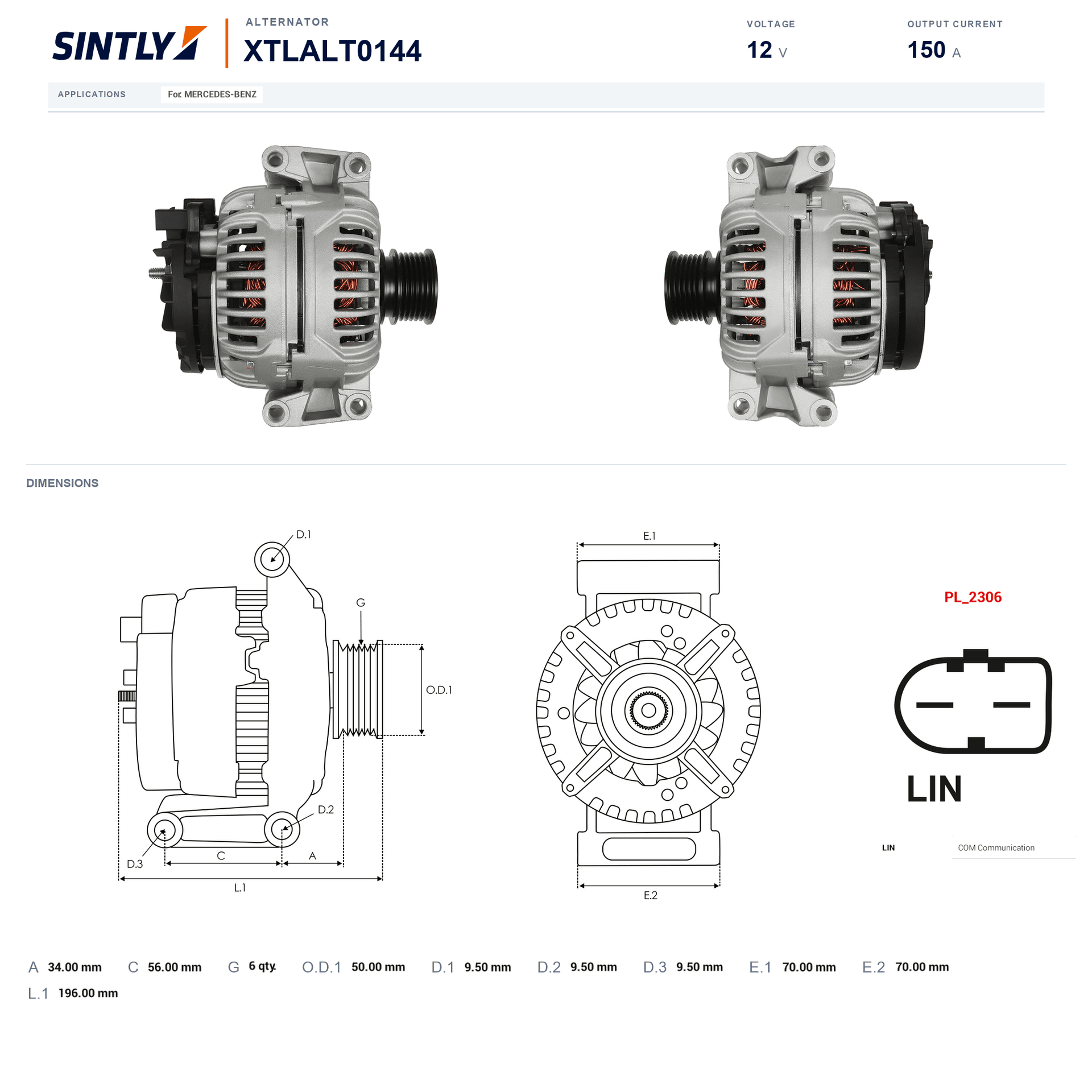Alternator XTLALT0144