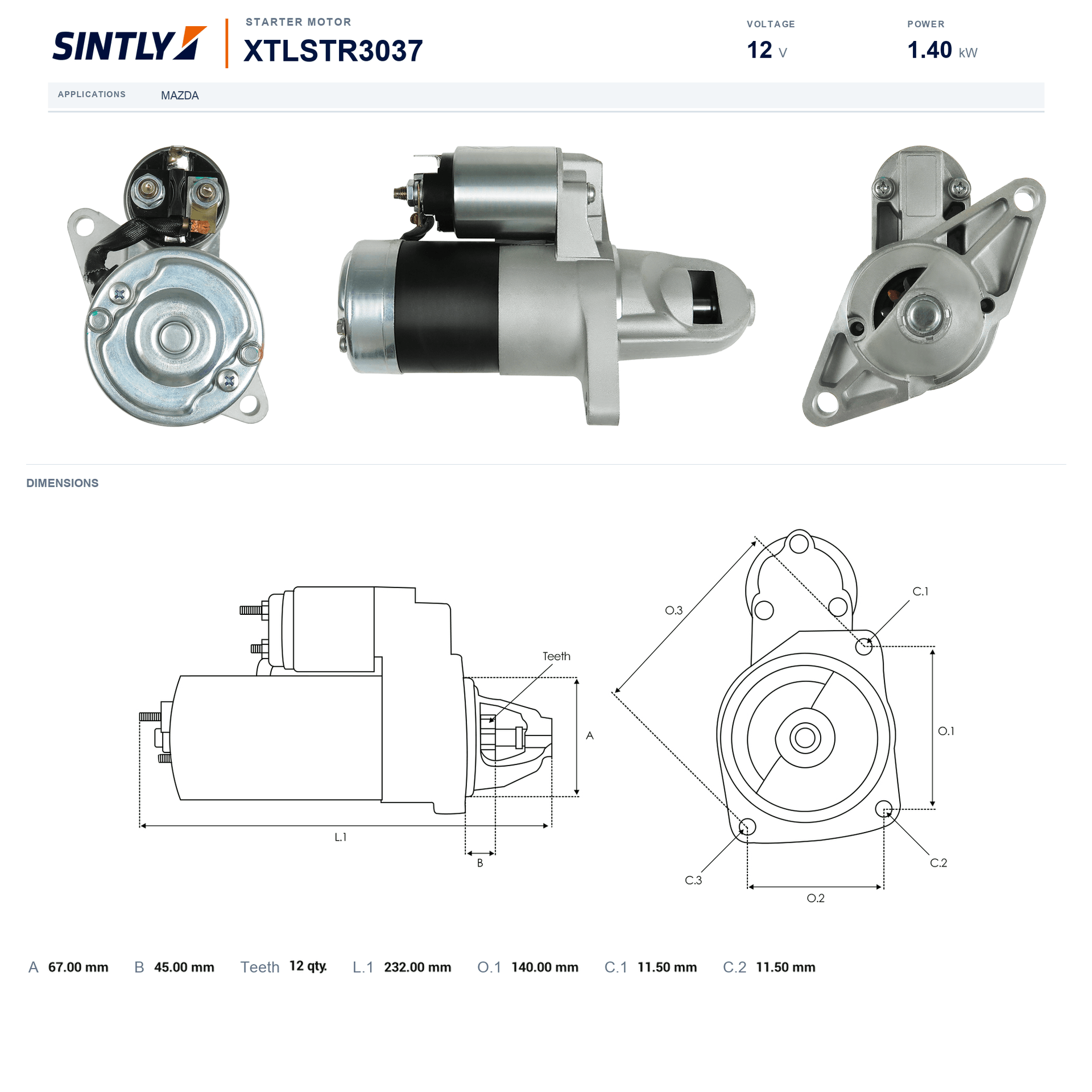 Starter XTLSTR3037