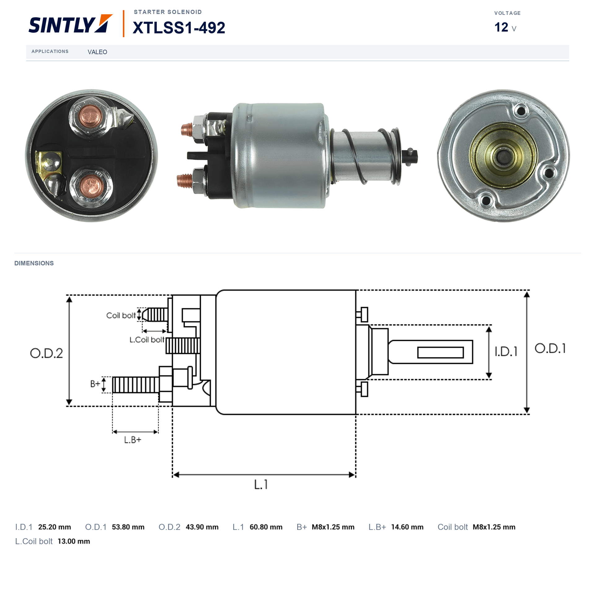 Starter Solenoid XTLSS1-492