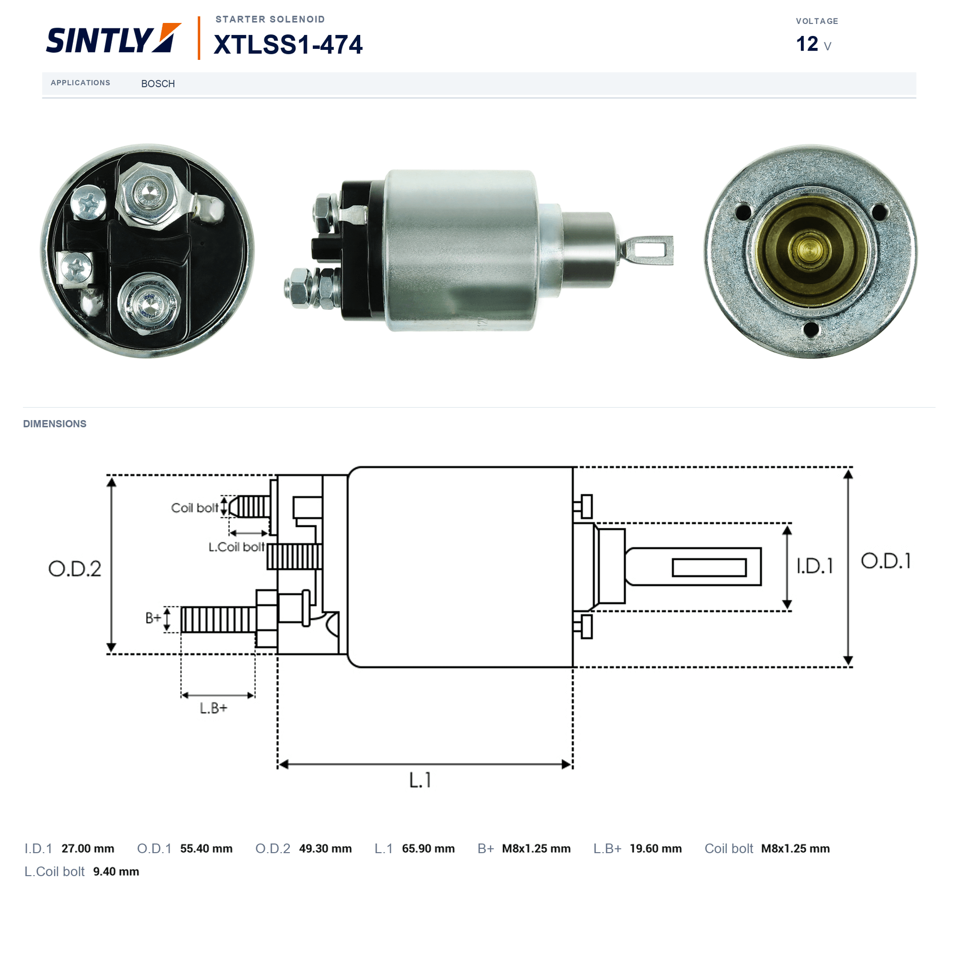 Solenoide de arranque XTLSS1-474