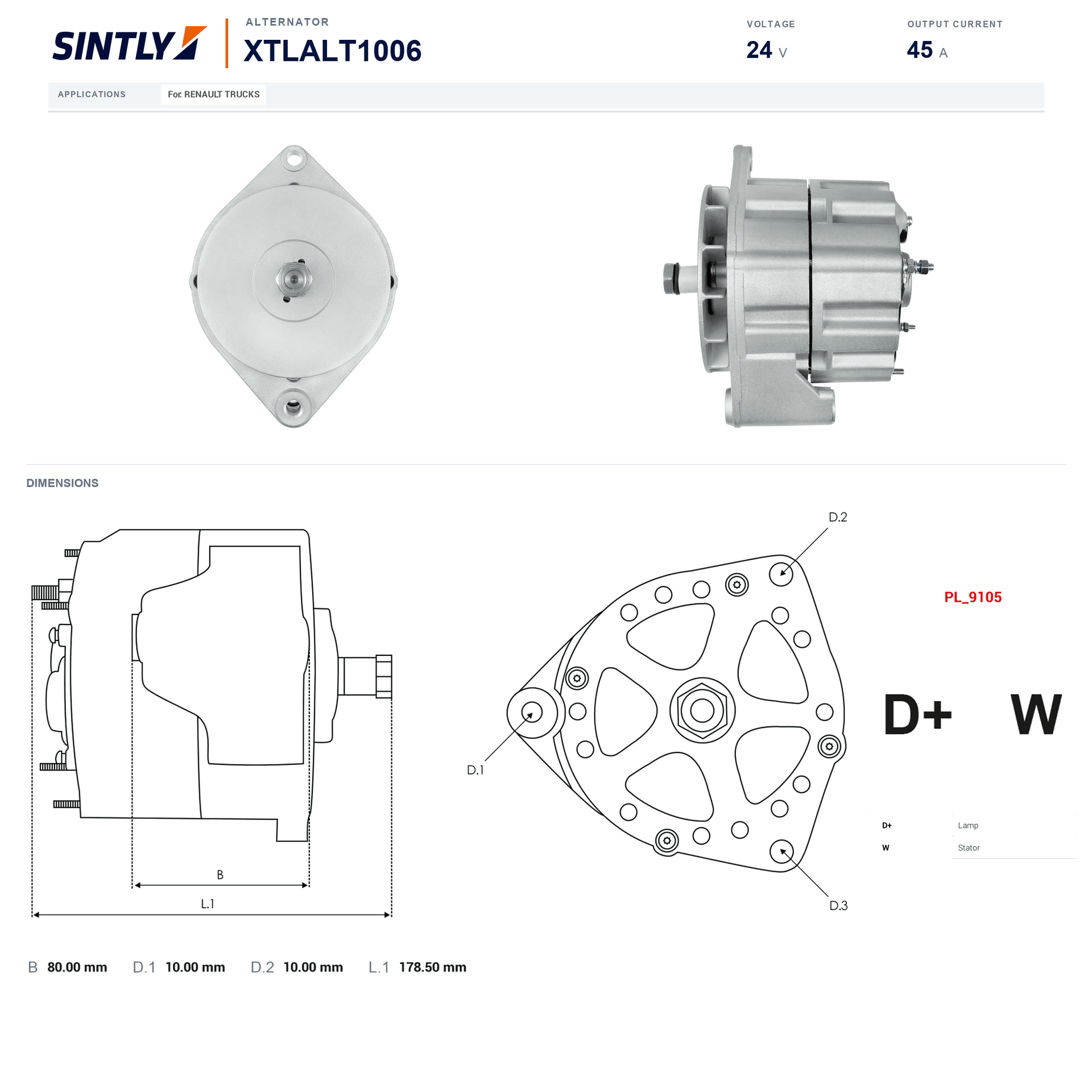 Alternator XTLALT1006