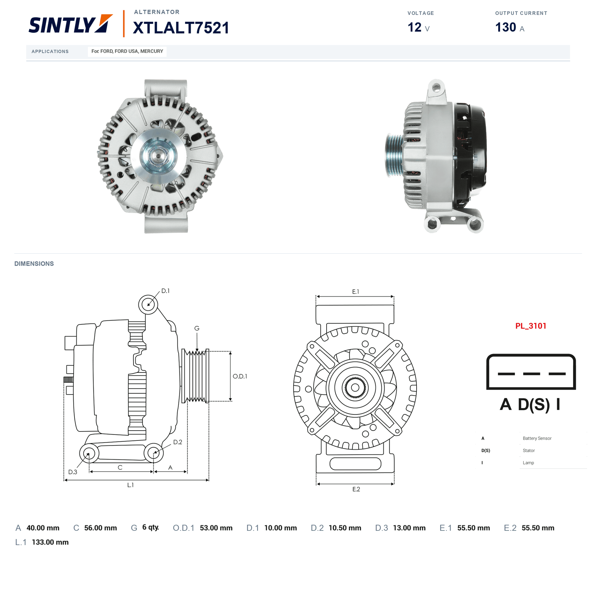 Alternator XTLALT7521