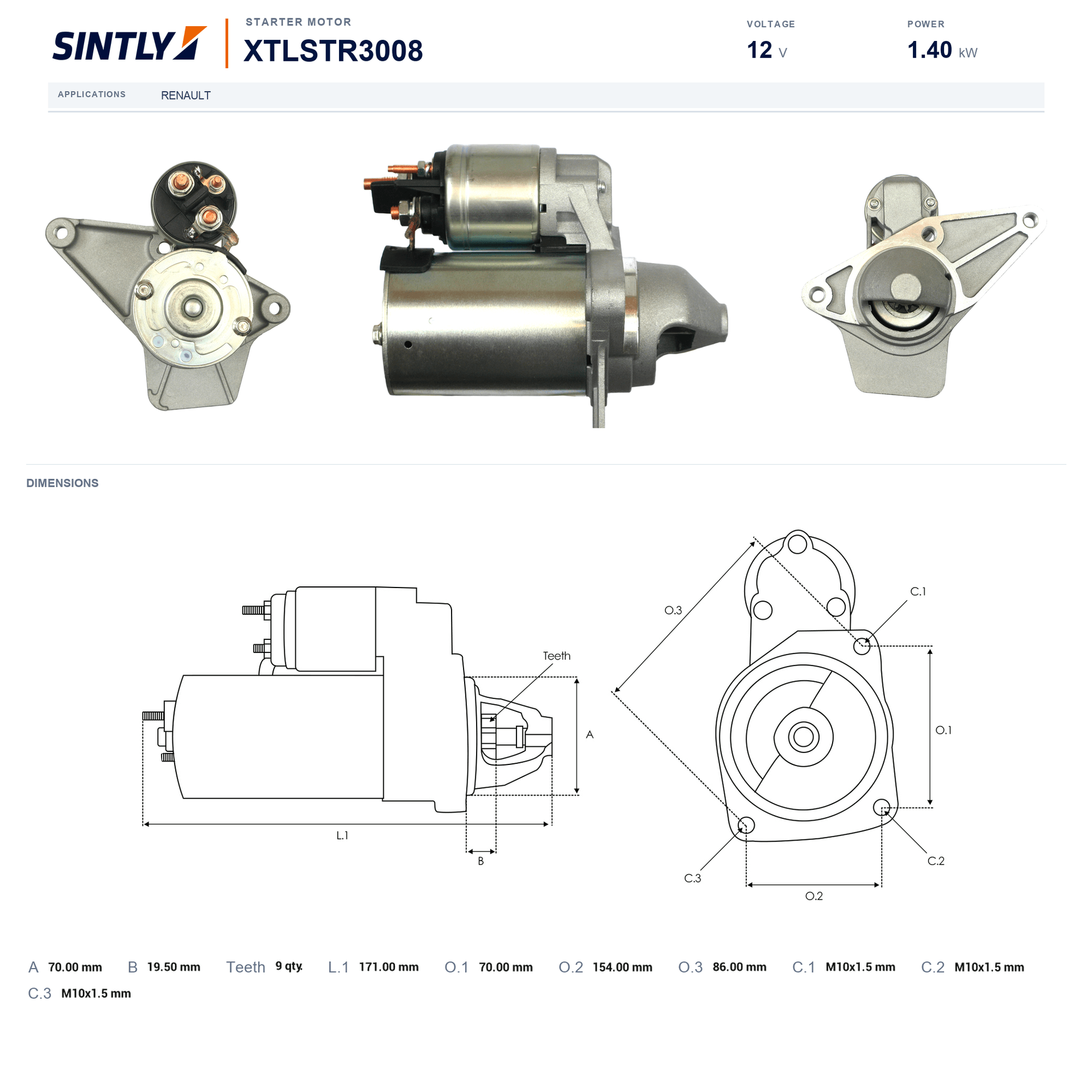 Starter XTLSTR3008