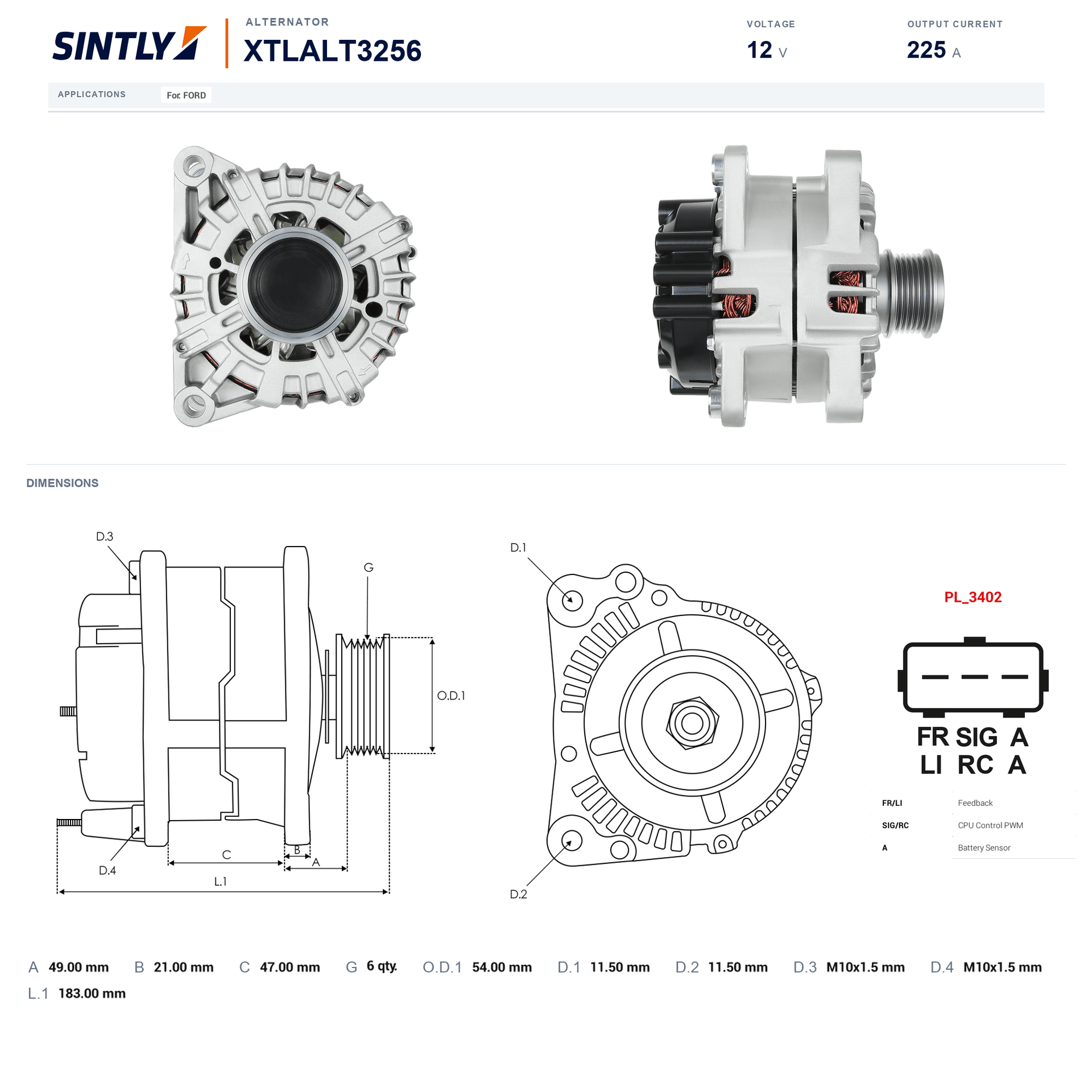 Alternator XTLALT3256