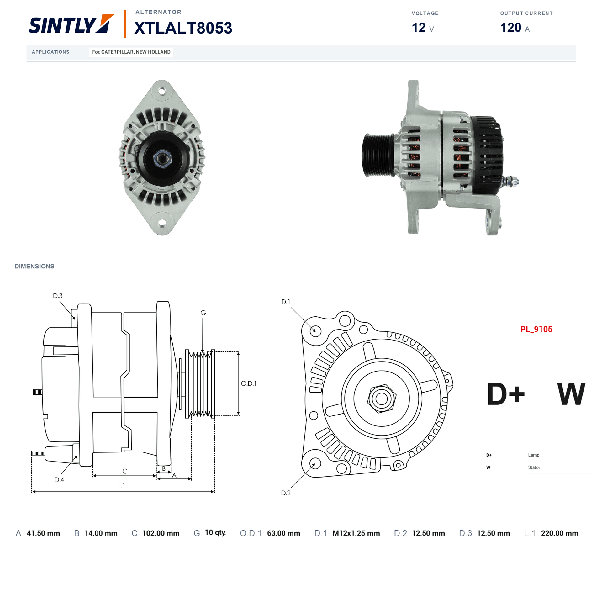 Alternator XTLALT8053