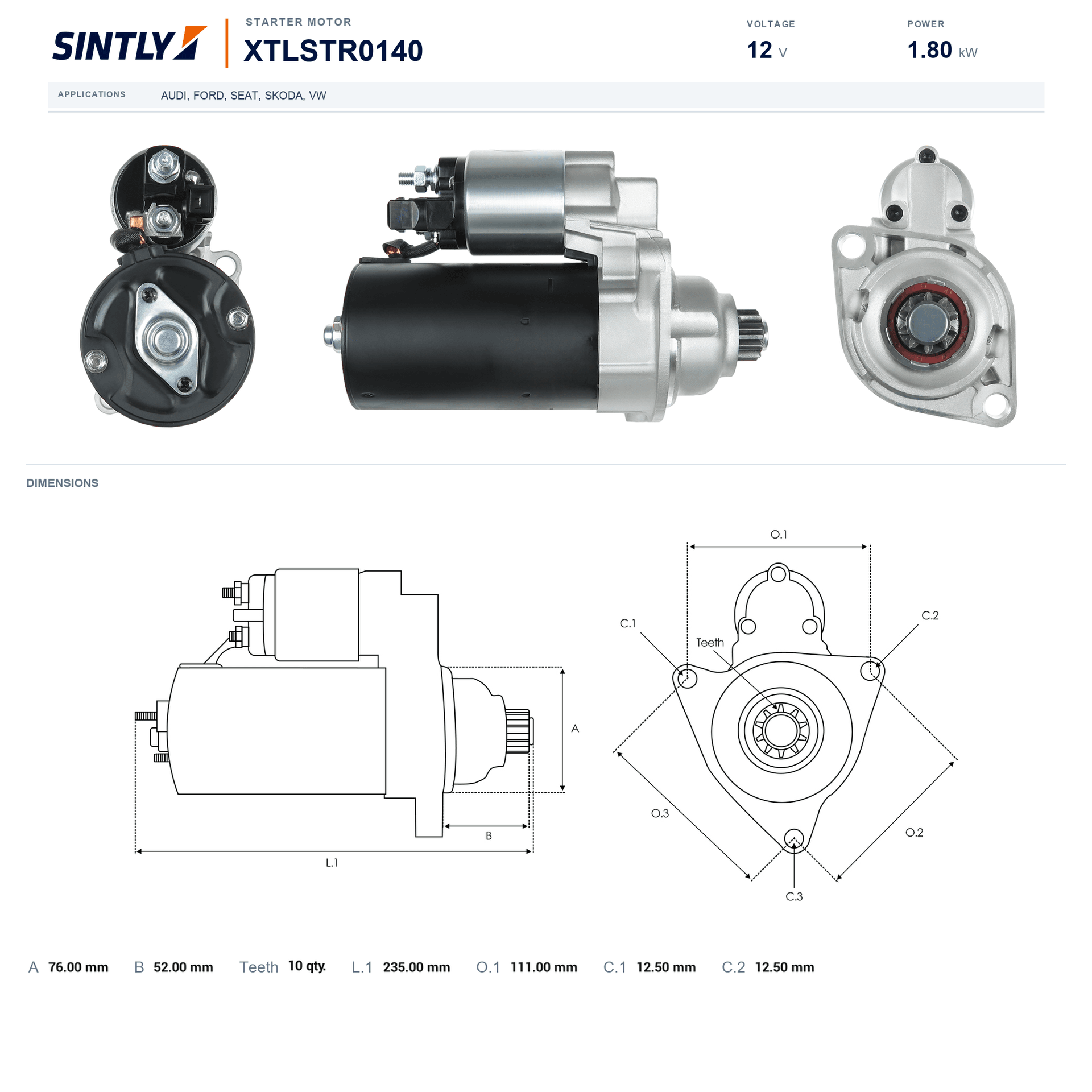 Starter XTLSTR0140