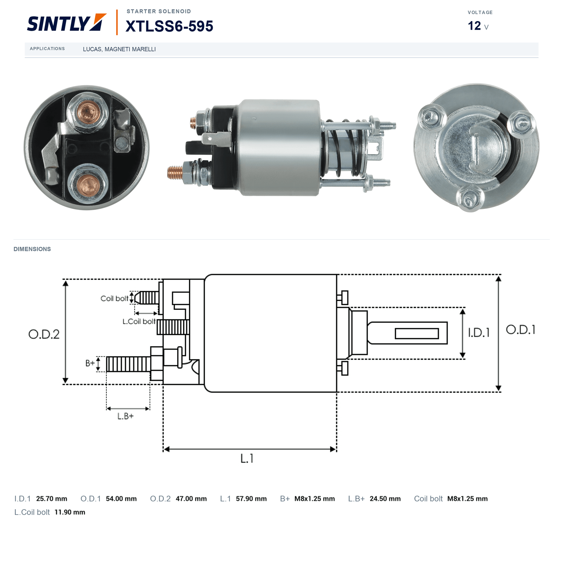Starter Solenoid XTLSS6-595