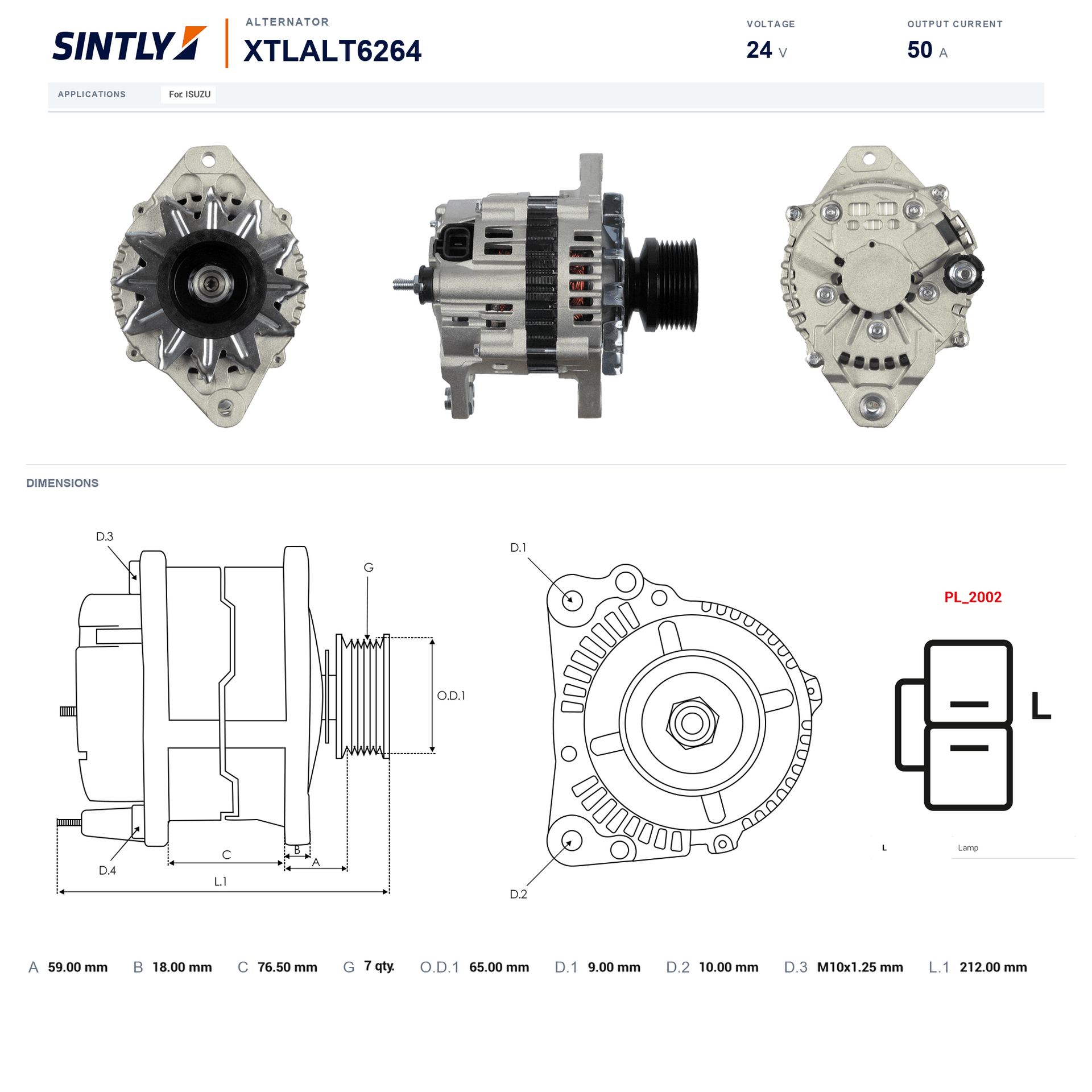 Alternator XTLALT6264