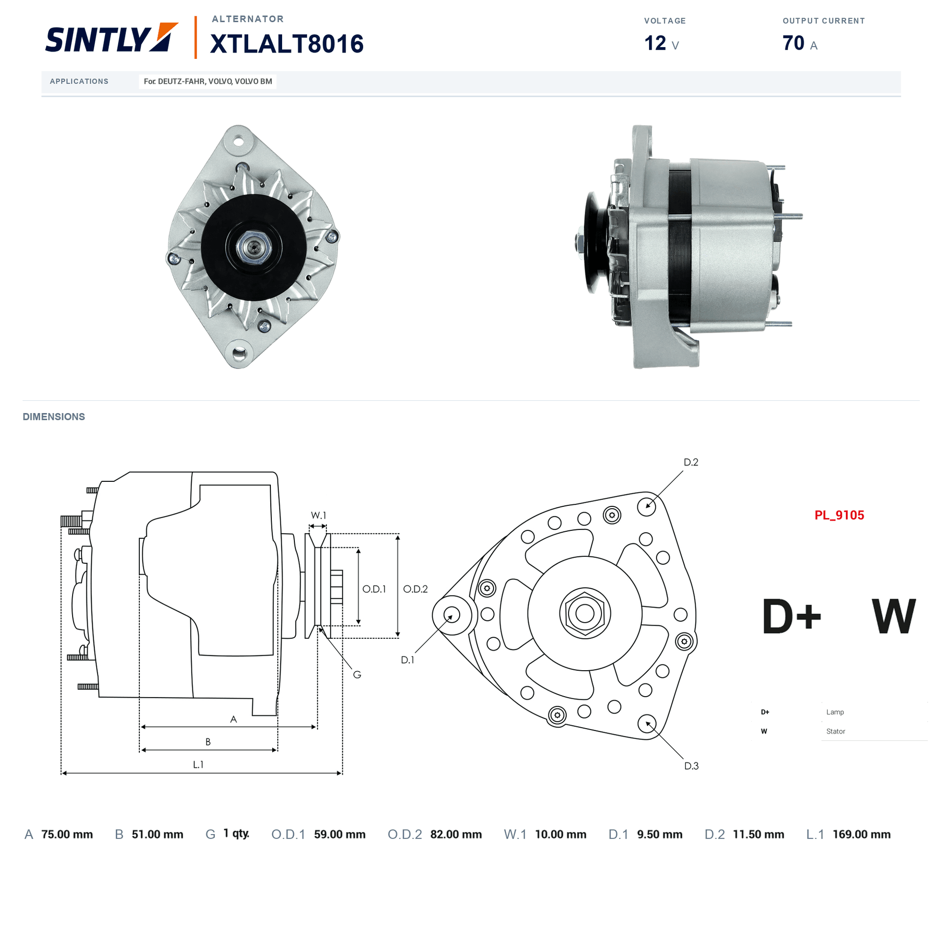 Alternator XTLALT8016