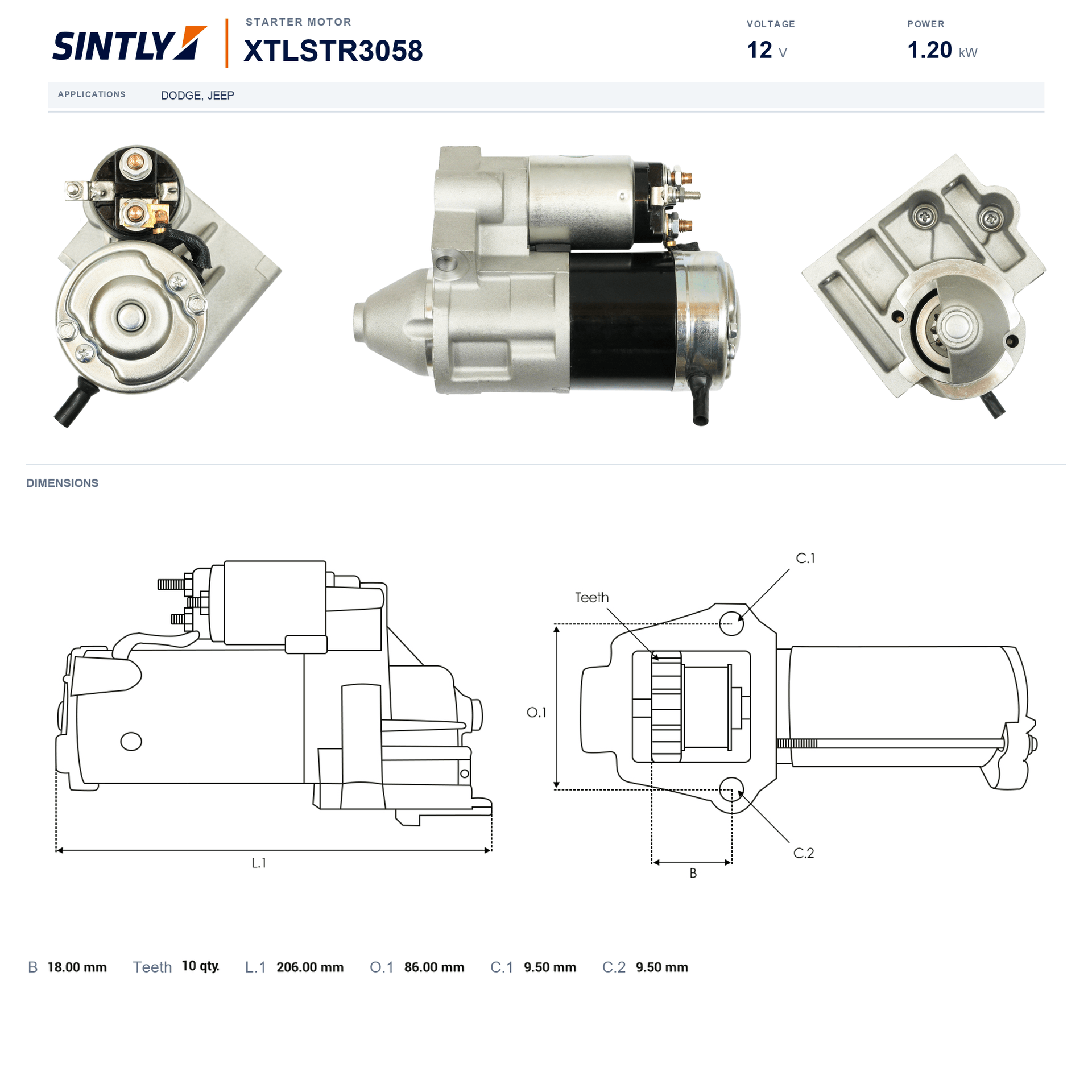 Starter XTLSTR3058
