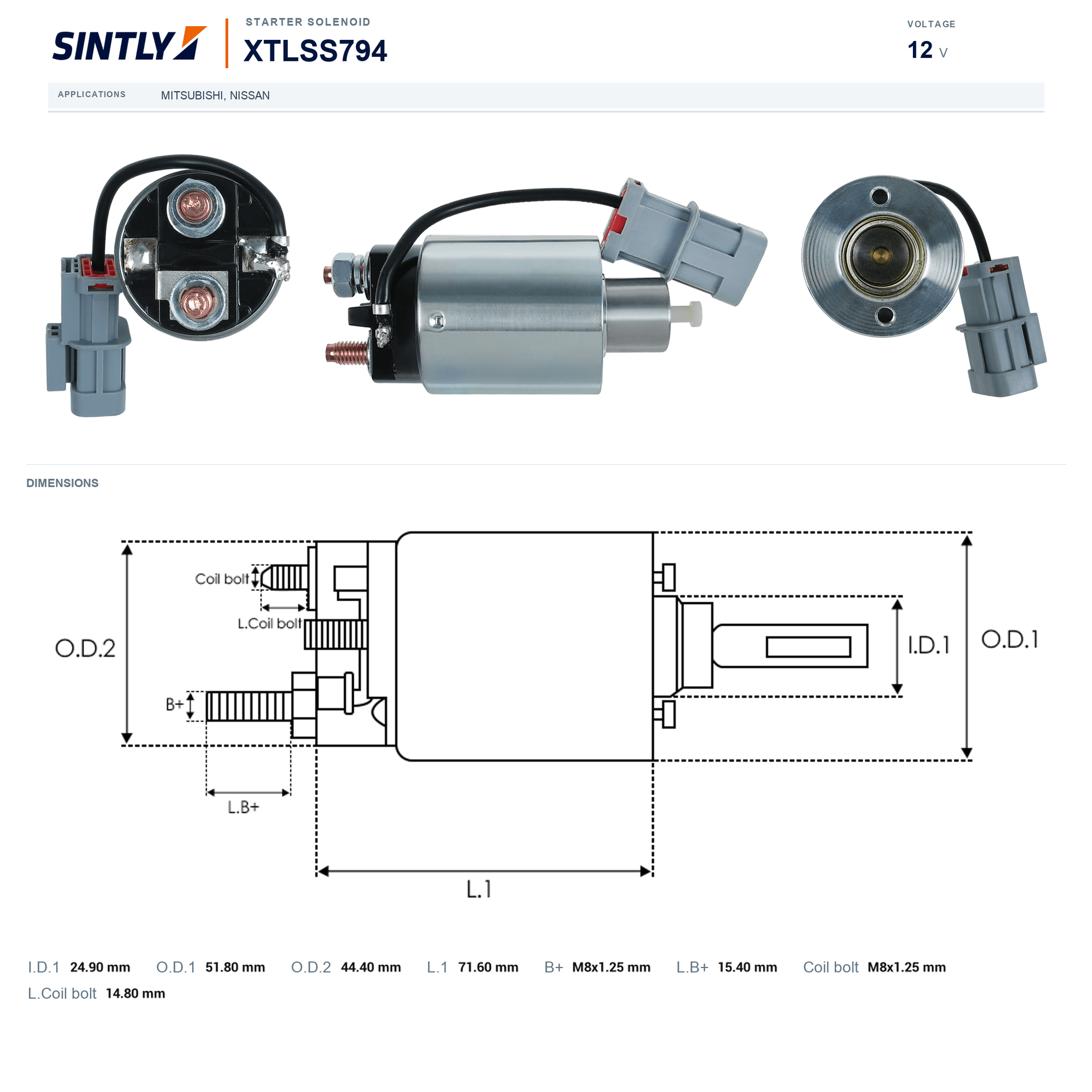Starter Solenoid XTLSS794