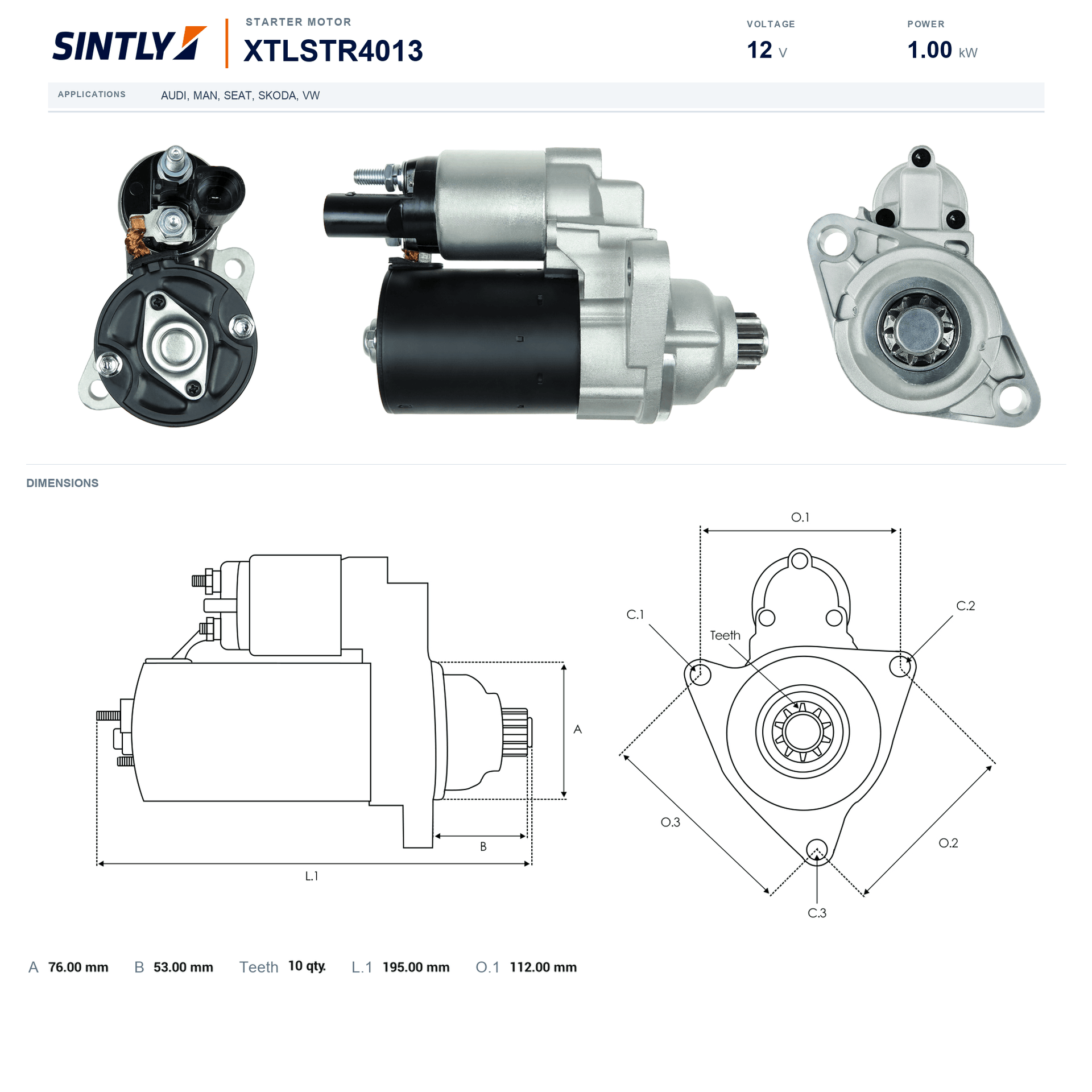 Starter XTLSTR4013
