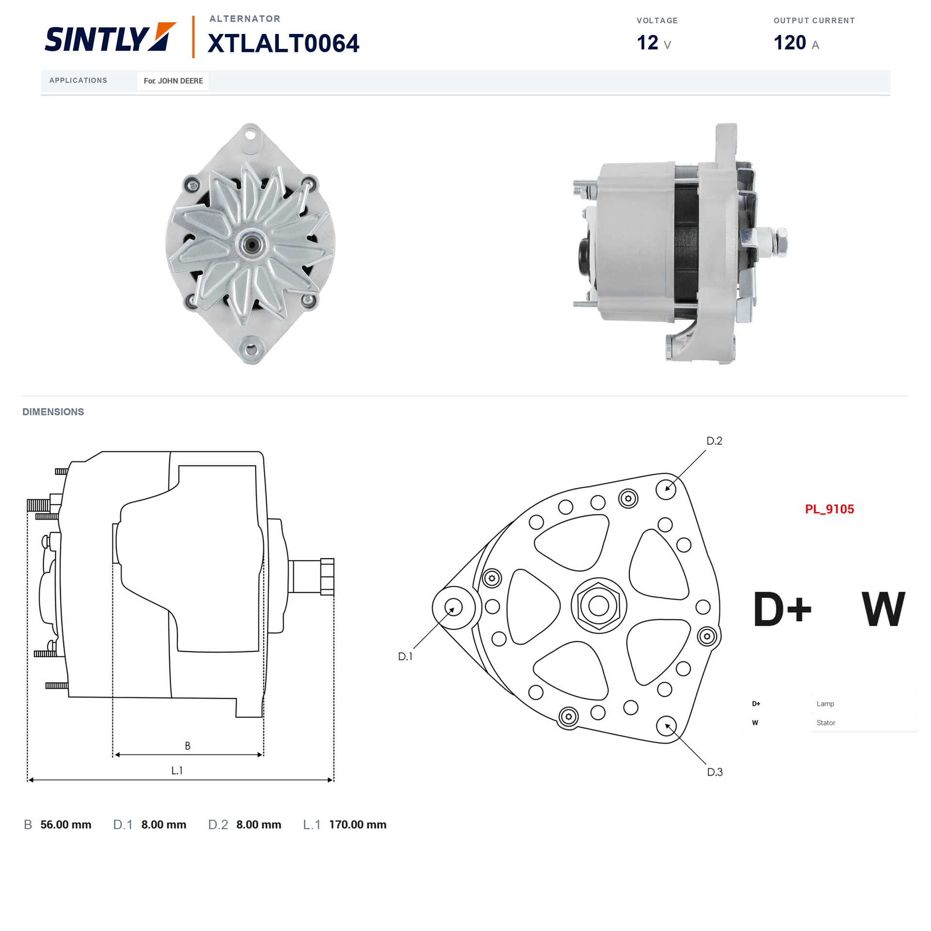 Alternator XTLALT0064