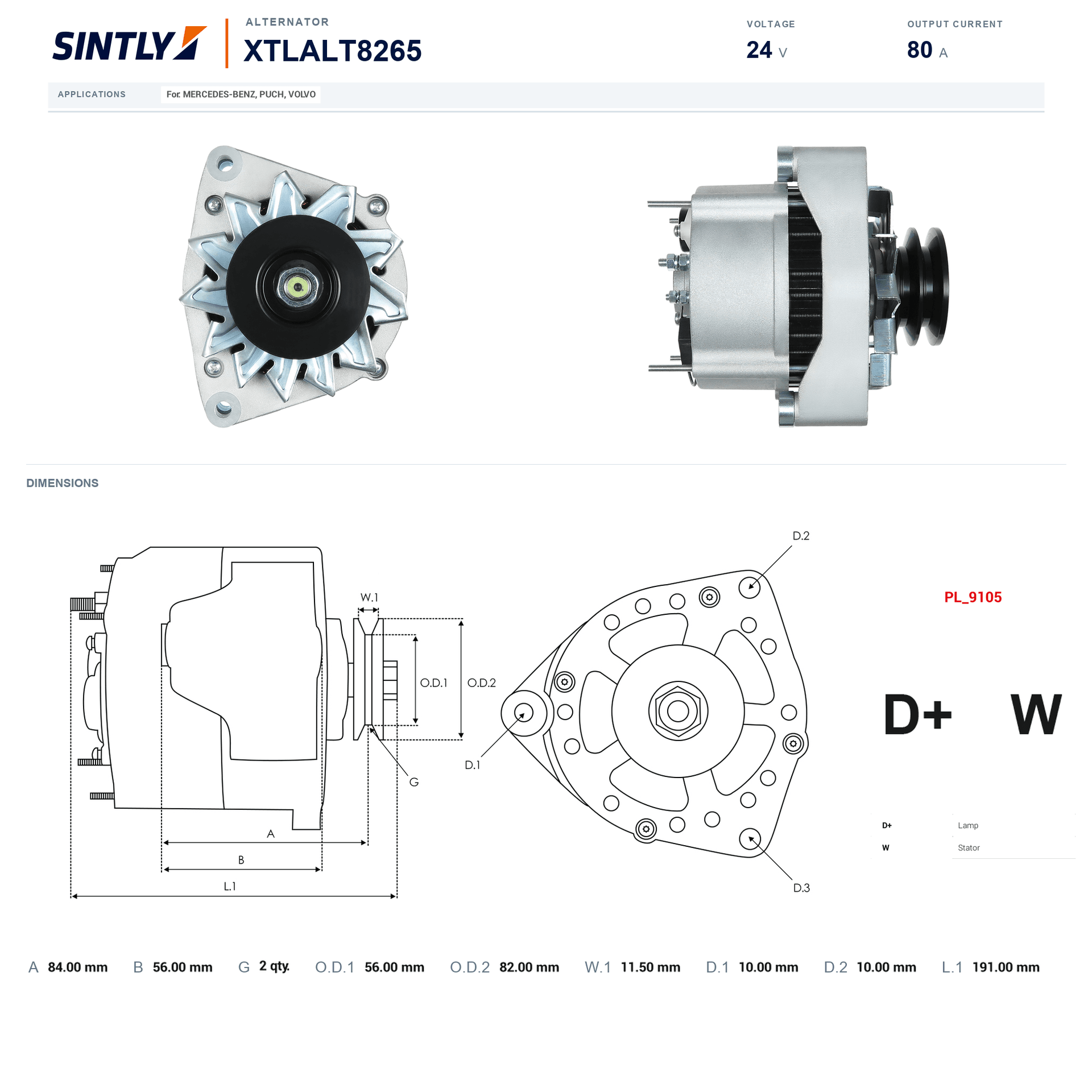 Alternator XTLALT8265