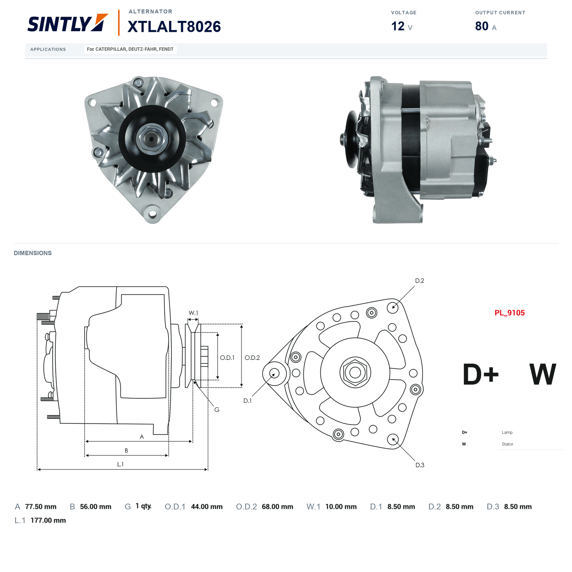 Alternator XTLALT8026