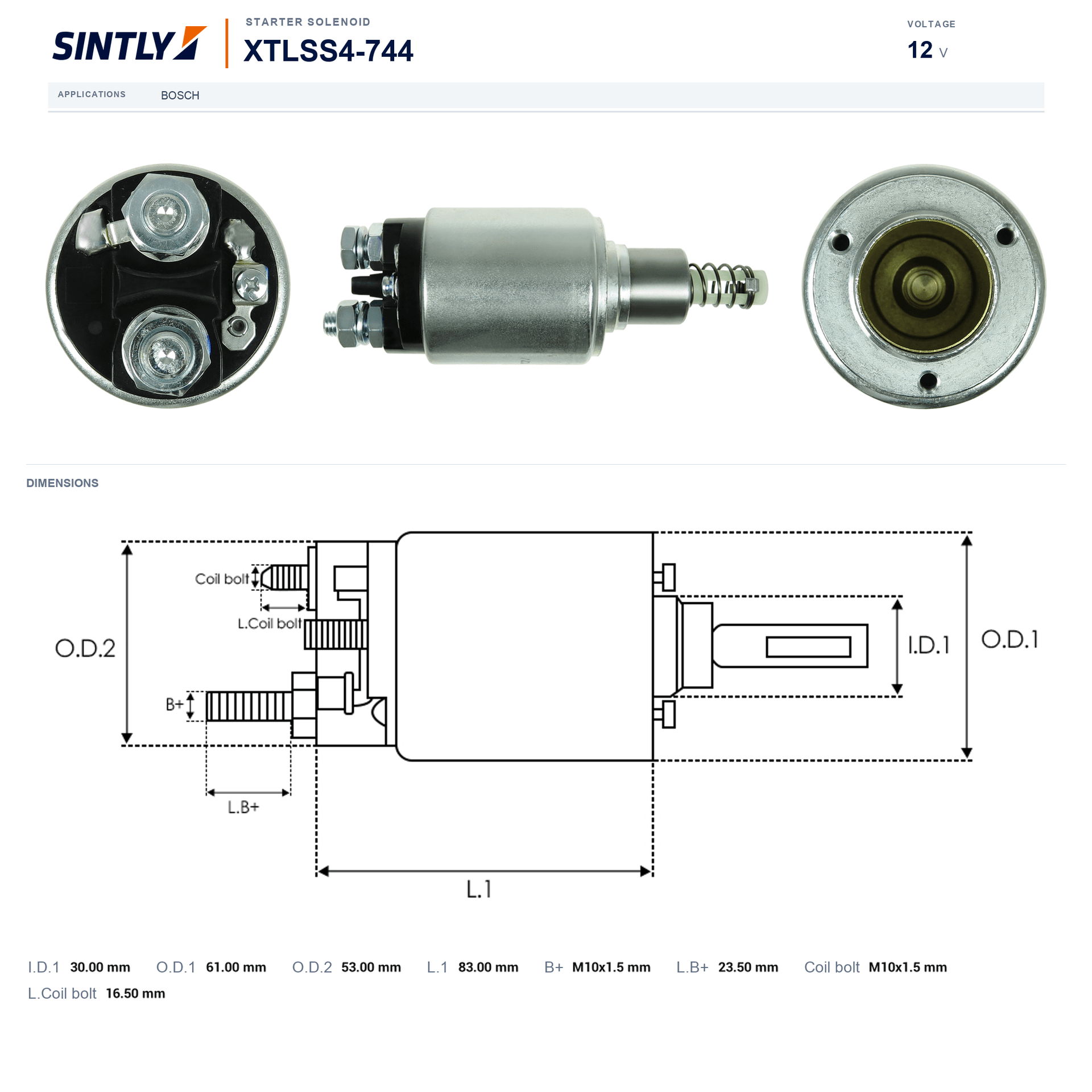 Starter Solenoid XTLSS4-744