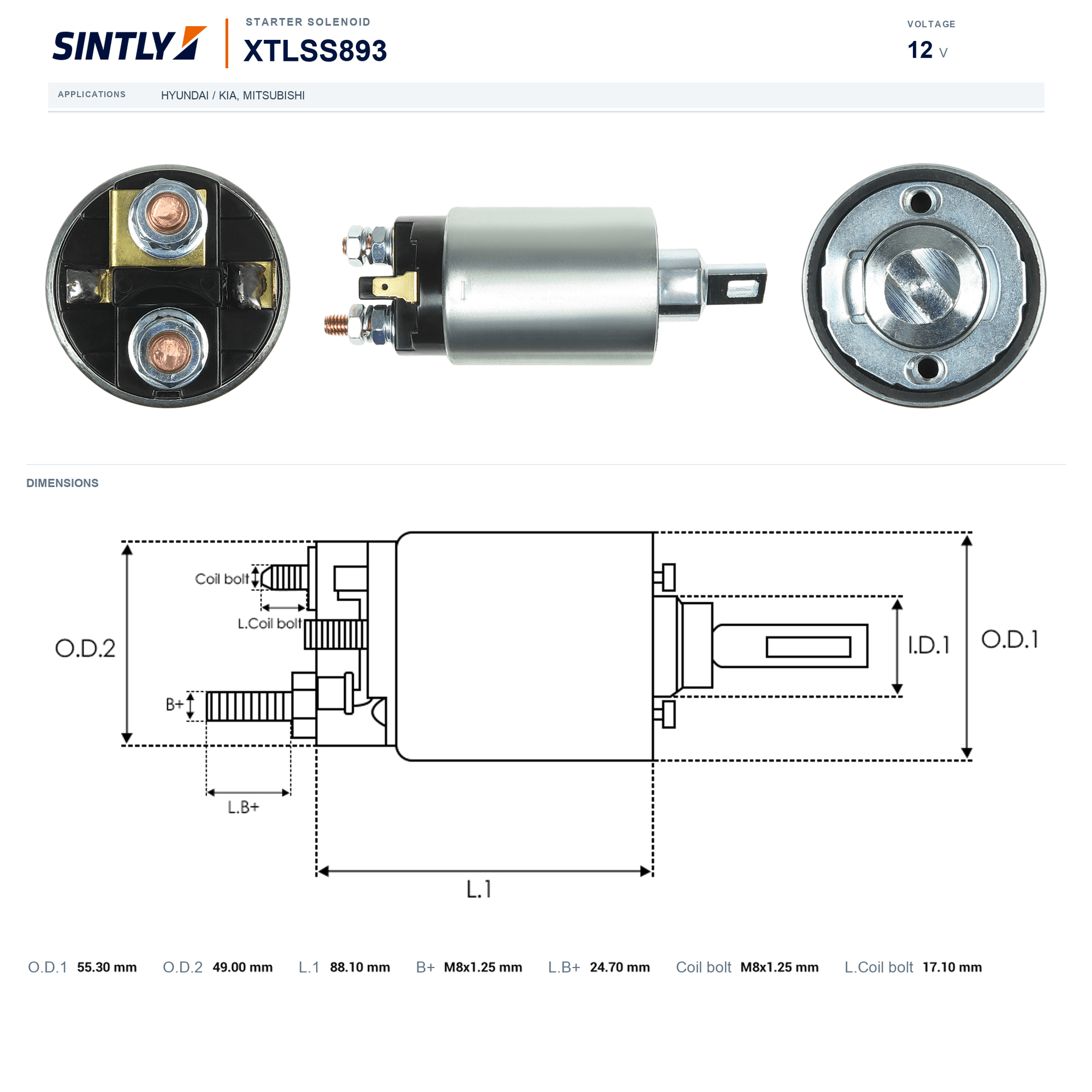 Starter Solenoid XTLSS893