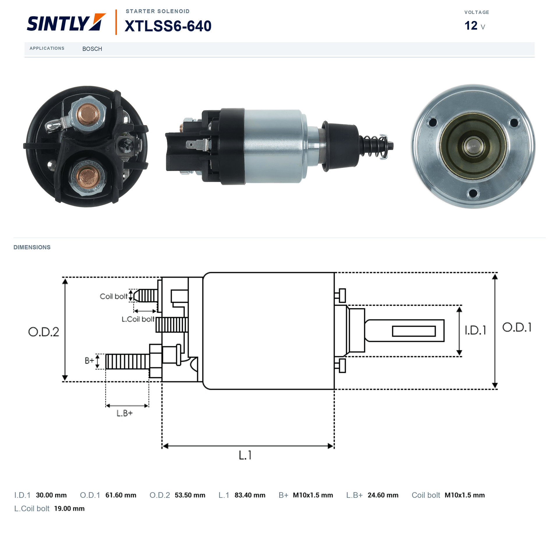 Starter Solenoid XTLSS6-640