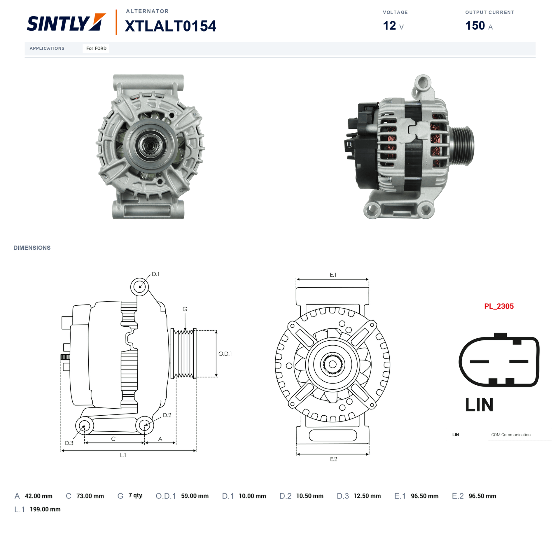 Alternator XTLALT0154