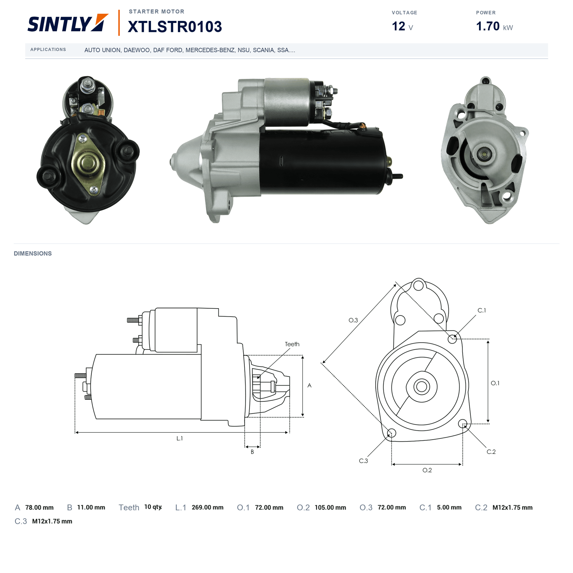 Starter XTLSTR0103