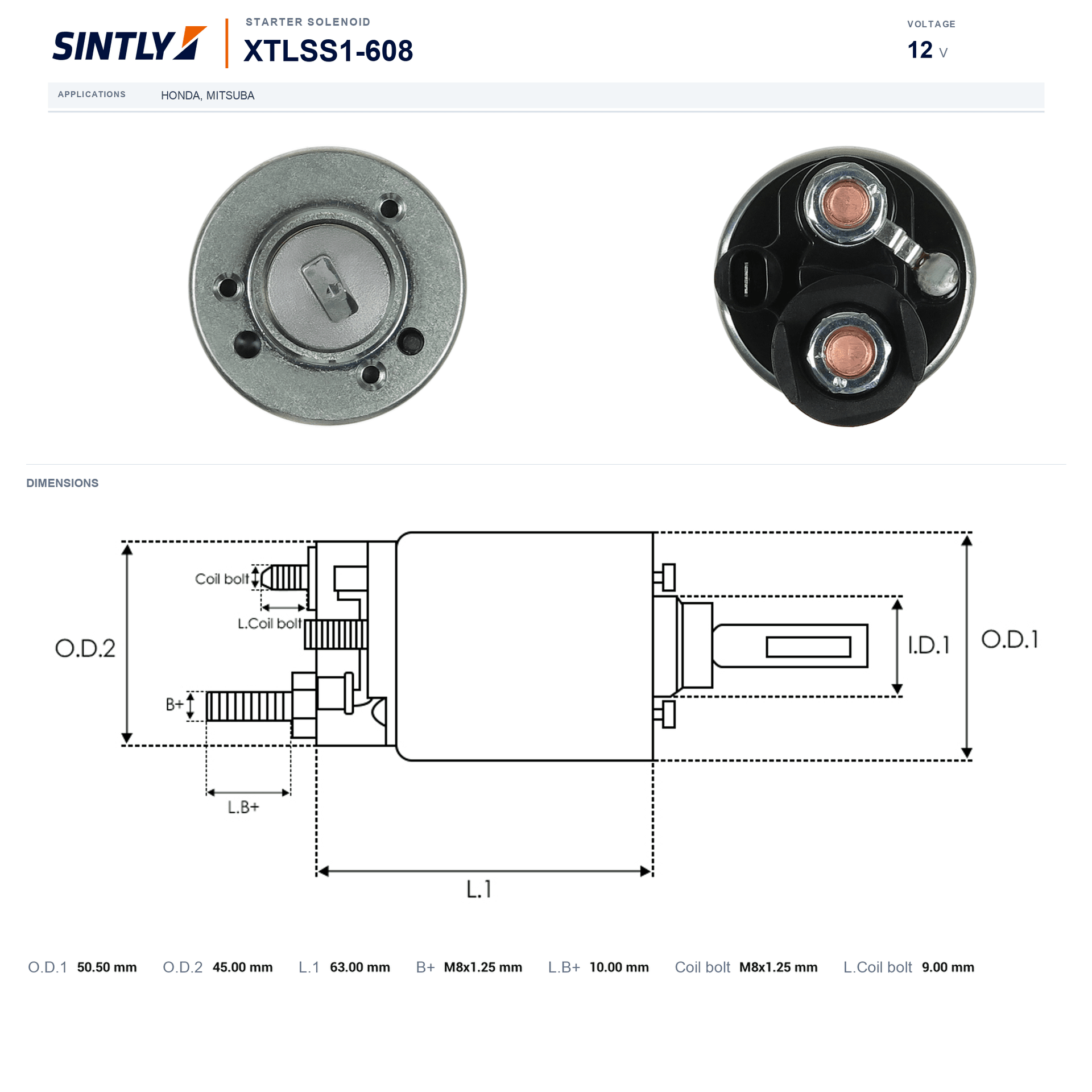 Starter Solenoid XTLSS1-608