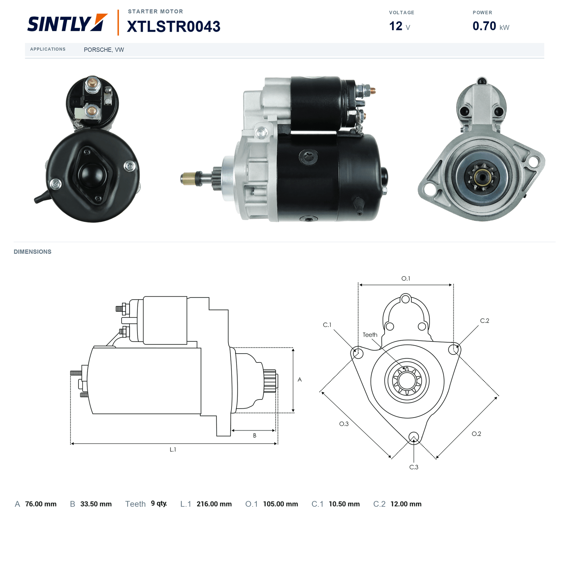 Starter XTLSTR0043