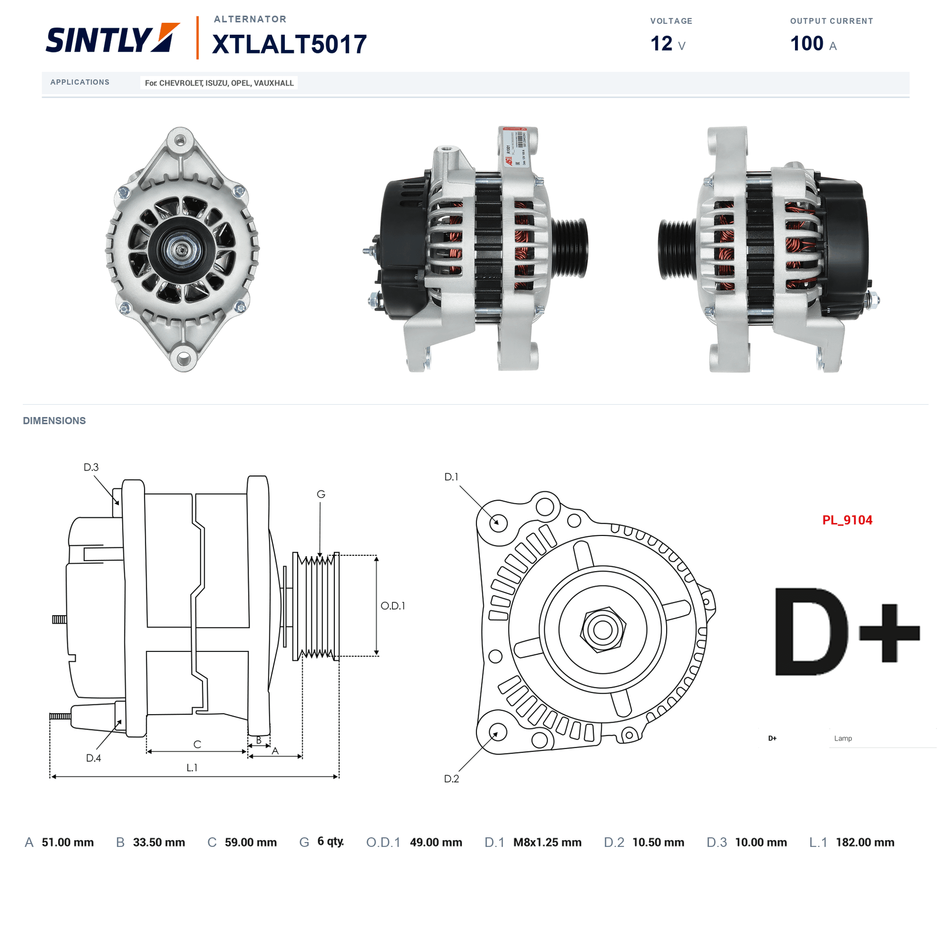 Alternator XTLALT5017