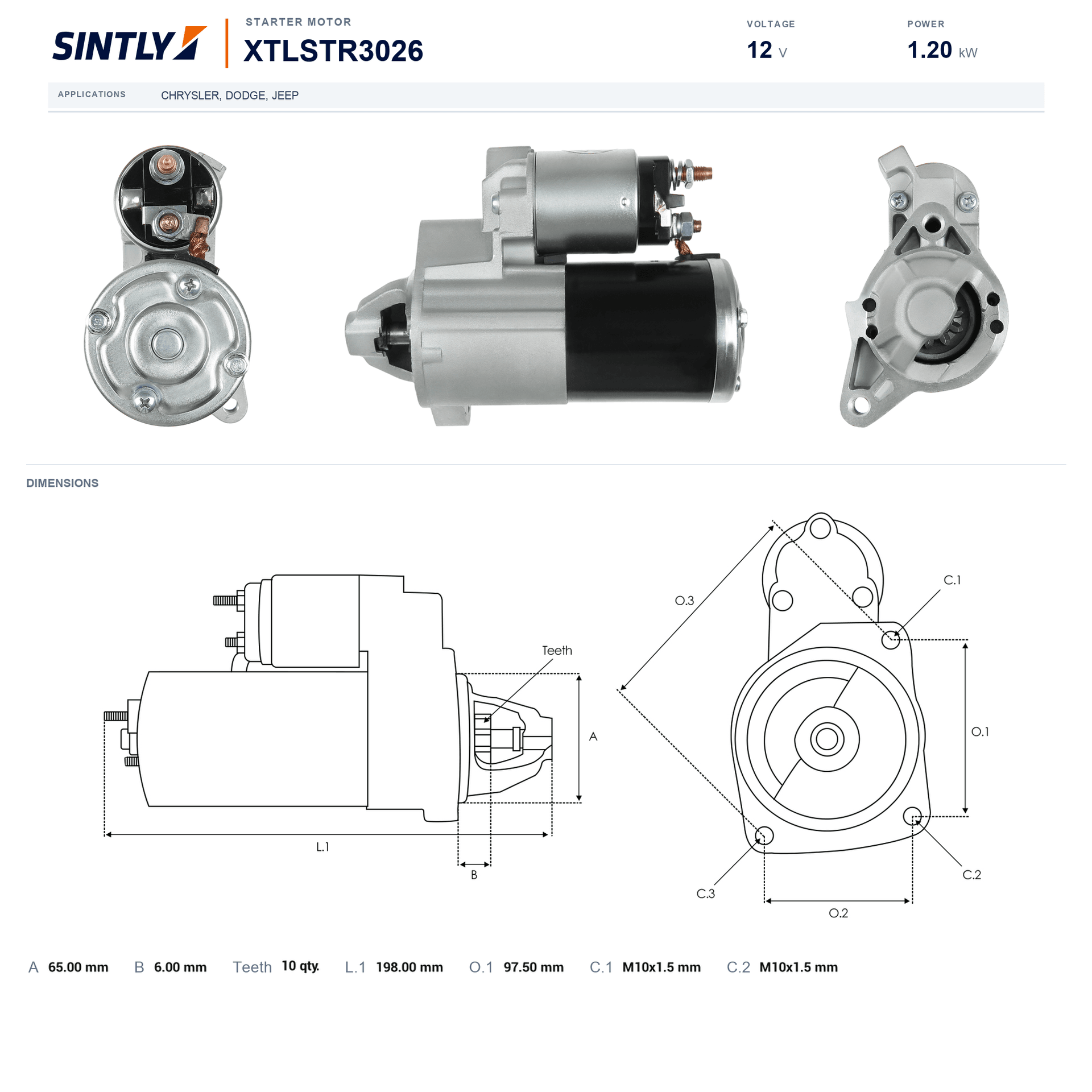 Motor de arranque XTLSTR3026