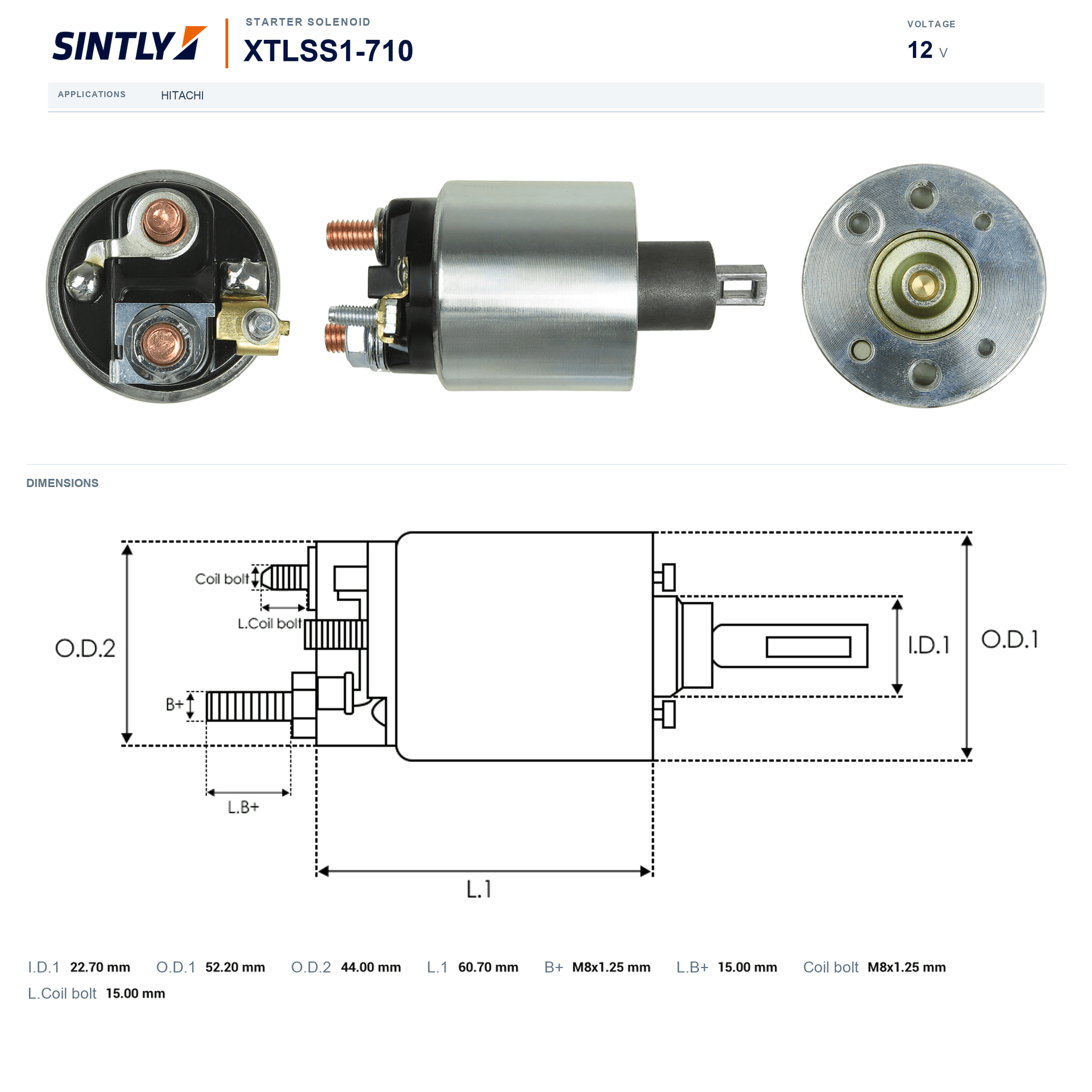 Starter Solenoid XTLSS1-710