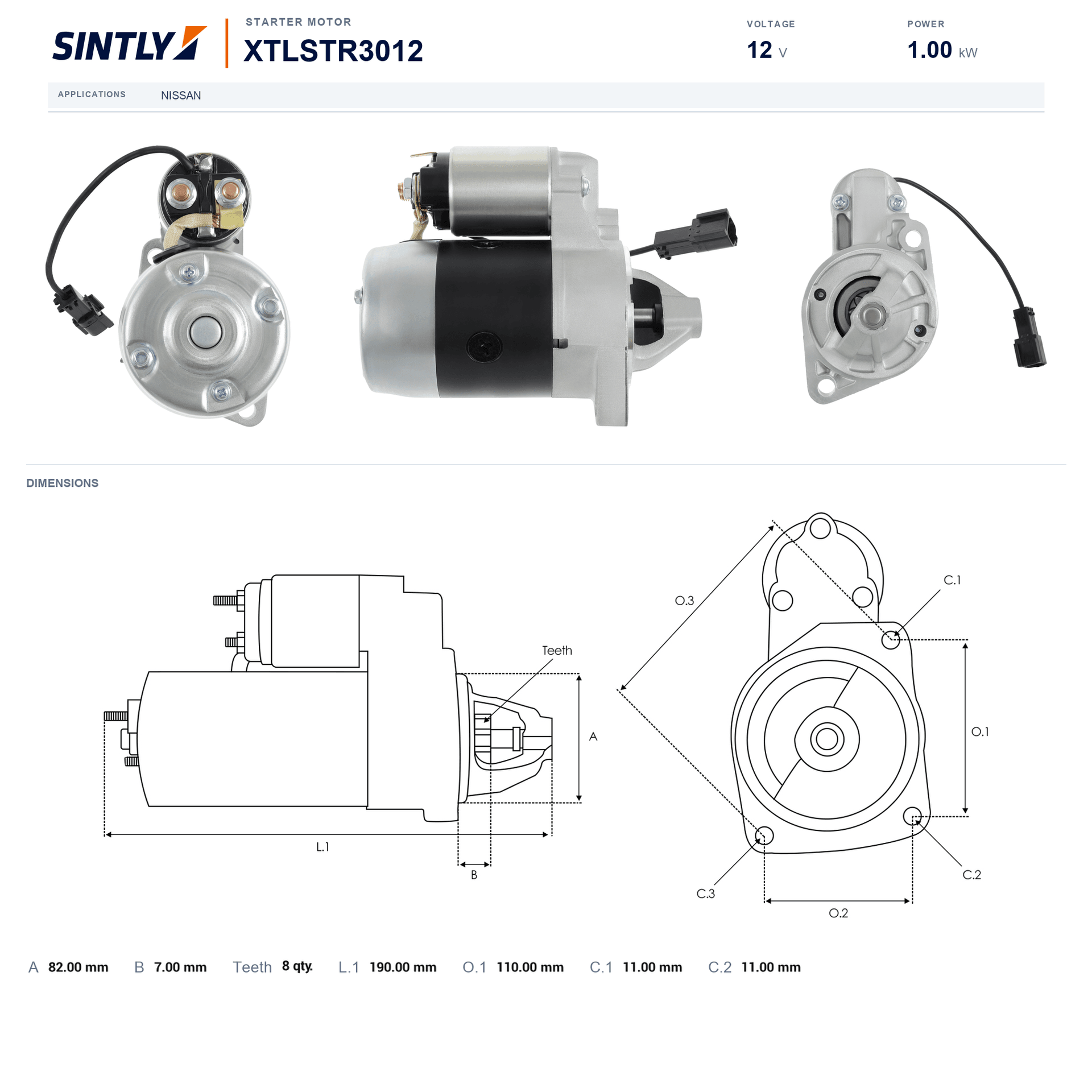 Starter XTLSTR3012