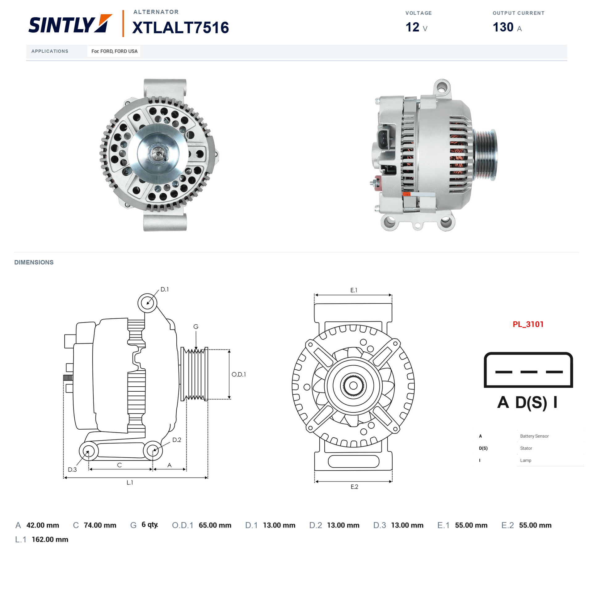 Alternator XTLALT7516