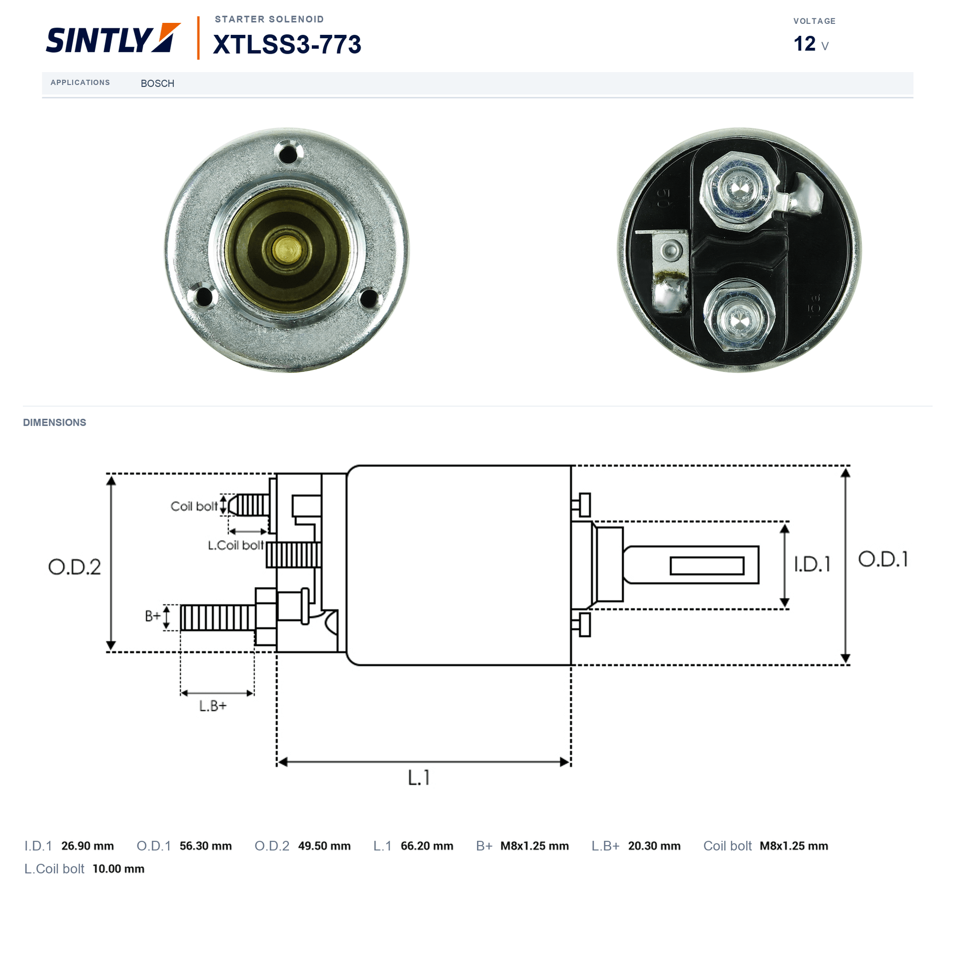 Starter Solenoid XTLSS3-773