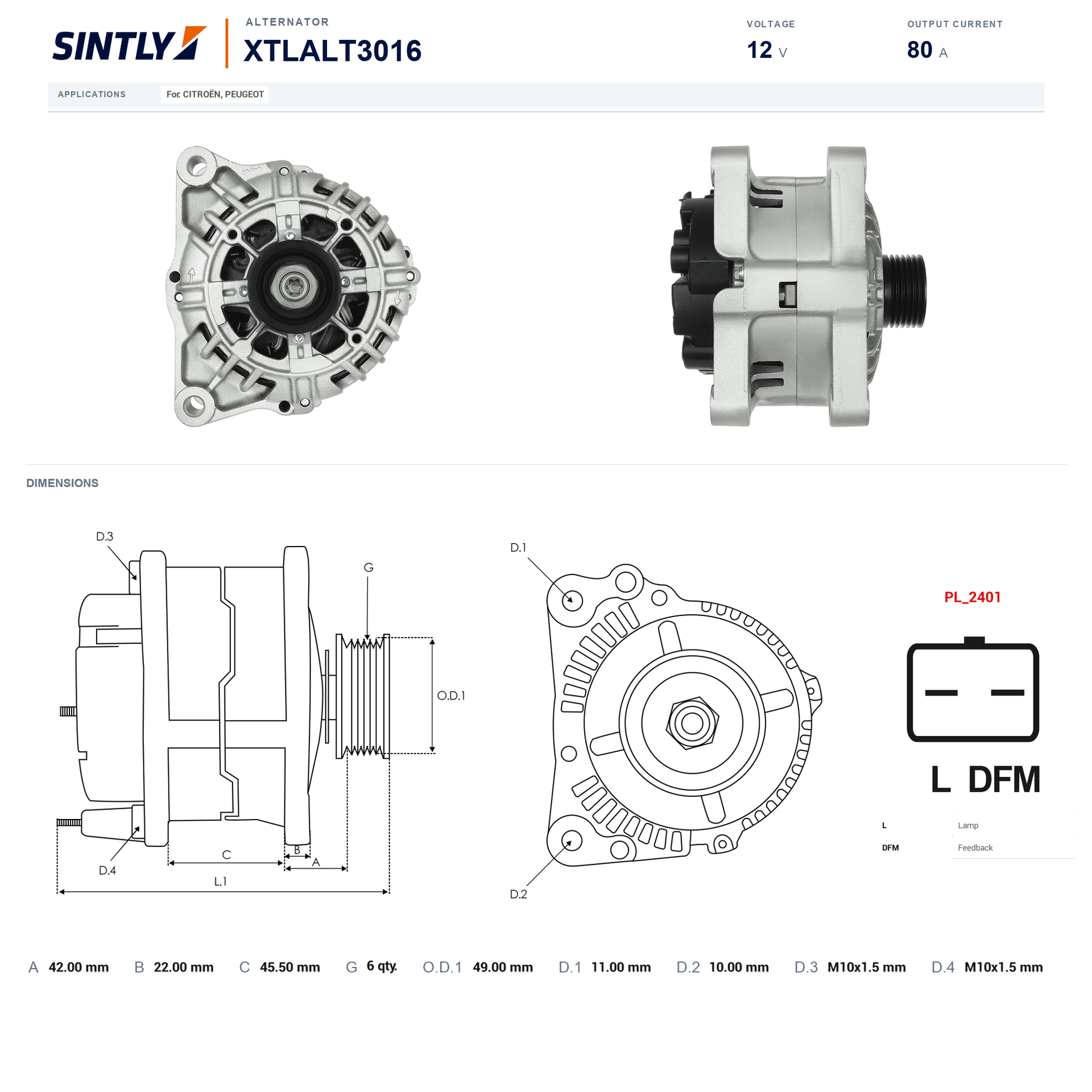 Alternator XTLALT3016